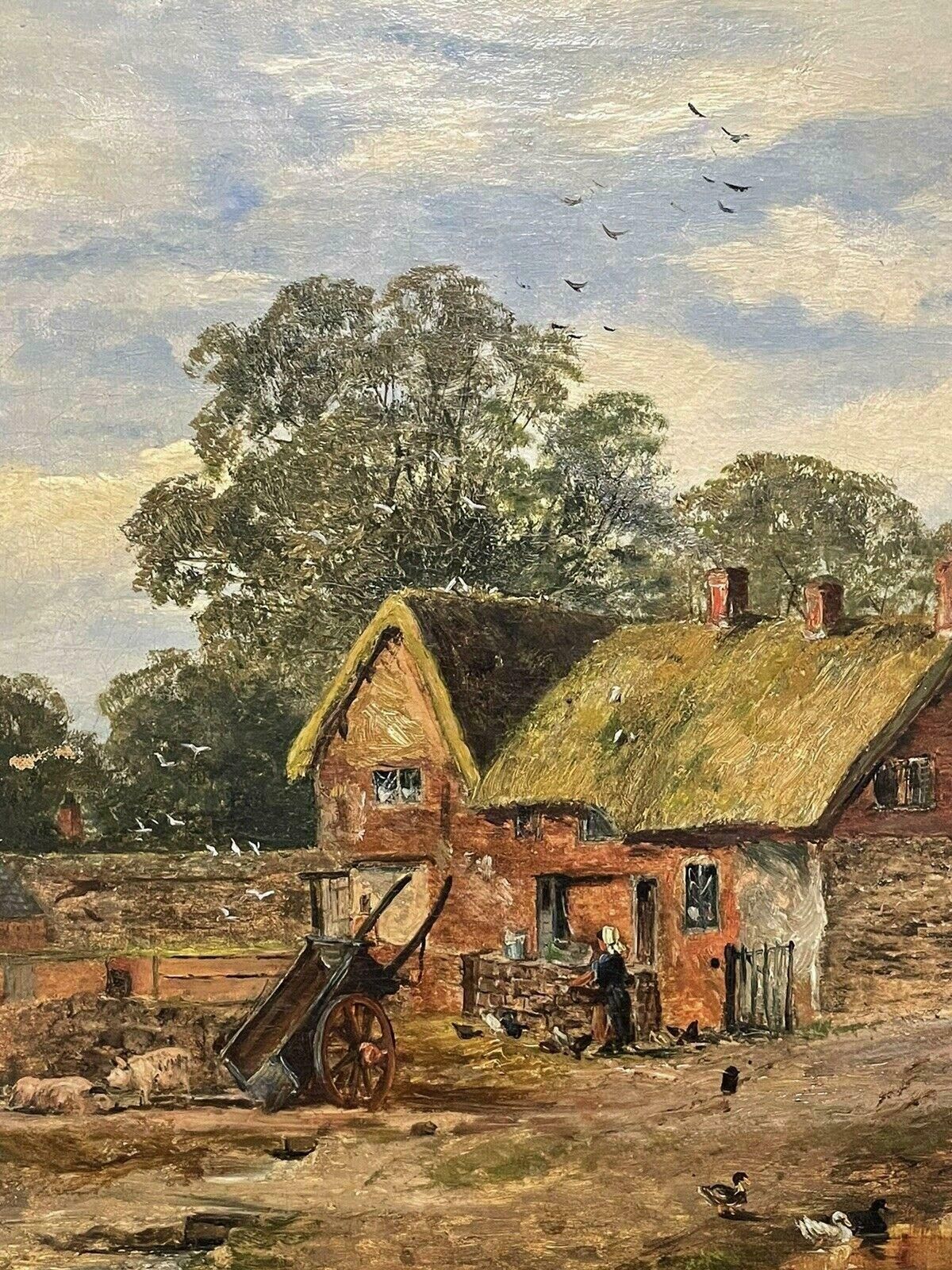 T Turnersigned Victorian English Oil Painting   Farmyard Scene Old Buildings  Dated 1875c. 1875 photo 1026.0