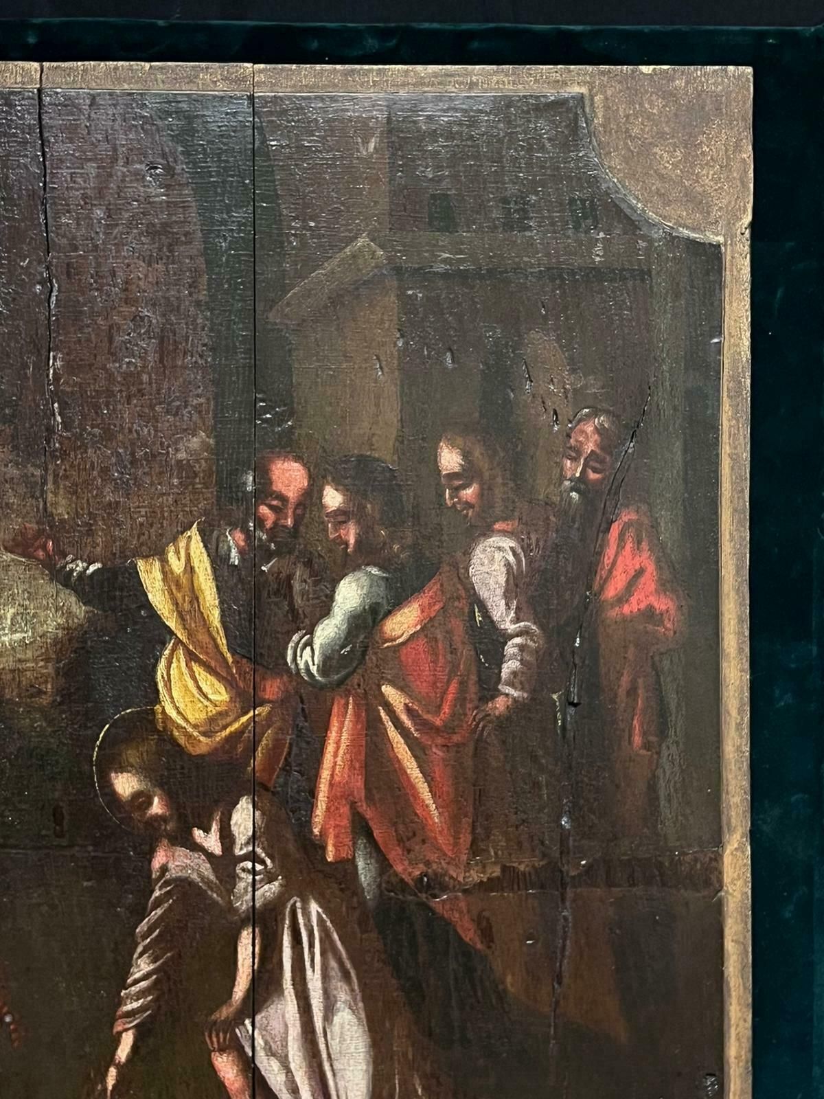 Dutch 17th Centurylarge 17th Century Dutch Old Master Oil Painting On Wood Panel Biblical Scene photo 3489.0