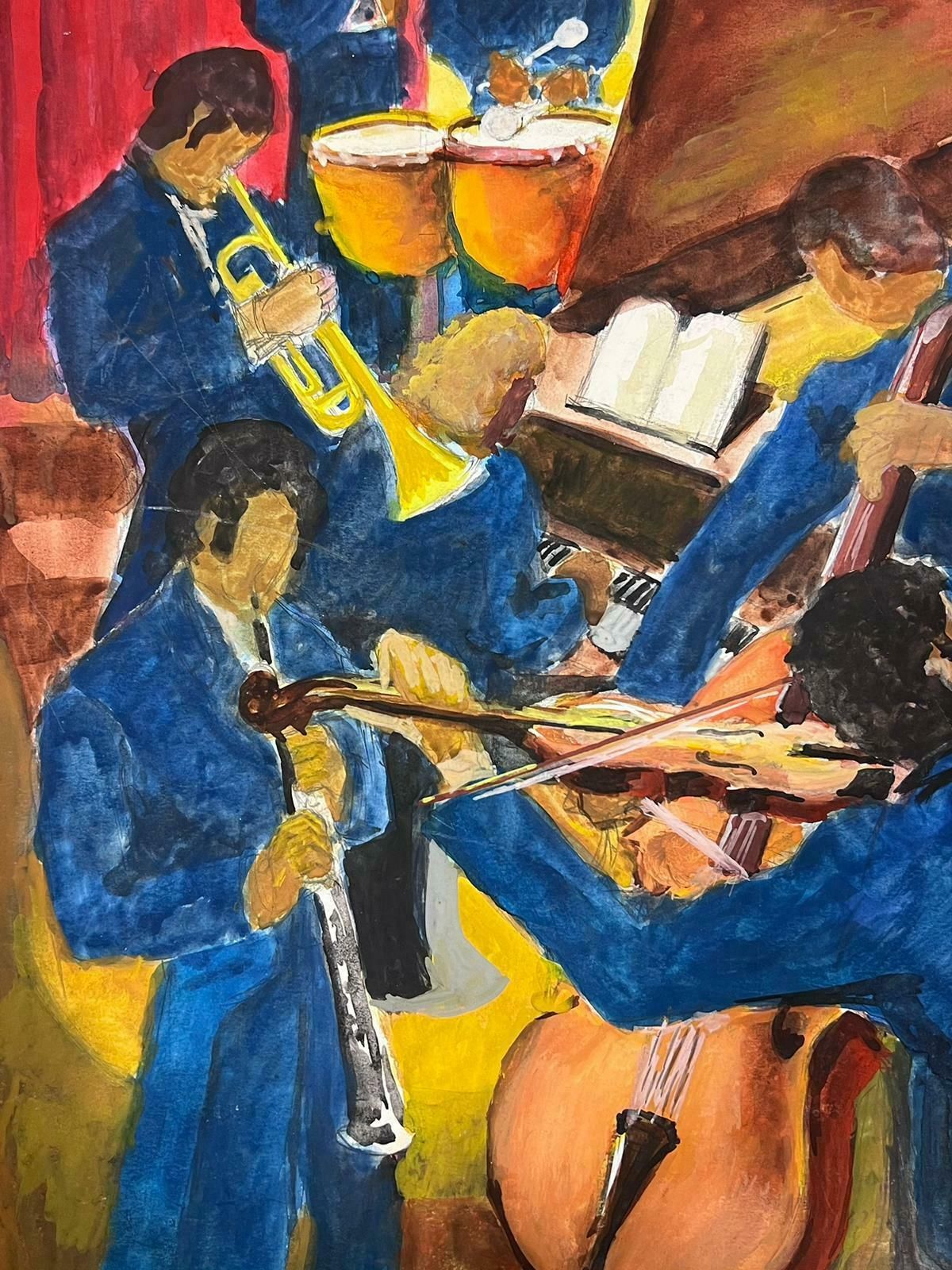 Guy Nicod The Orchestra Jazz Band Superb 20th Century French Modernist Painting photo furniture