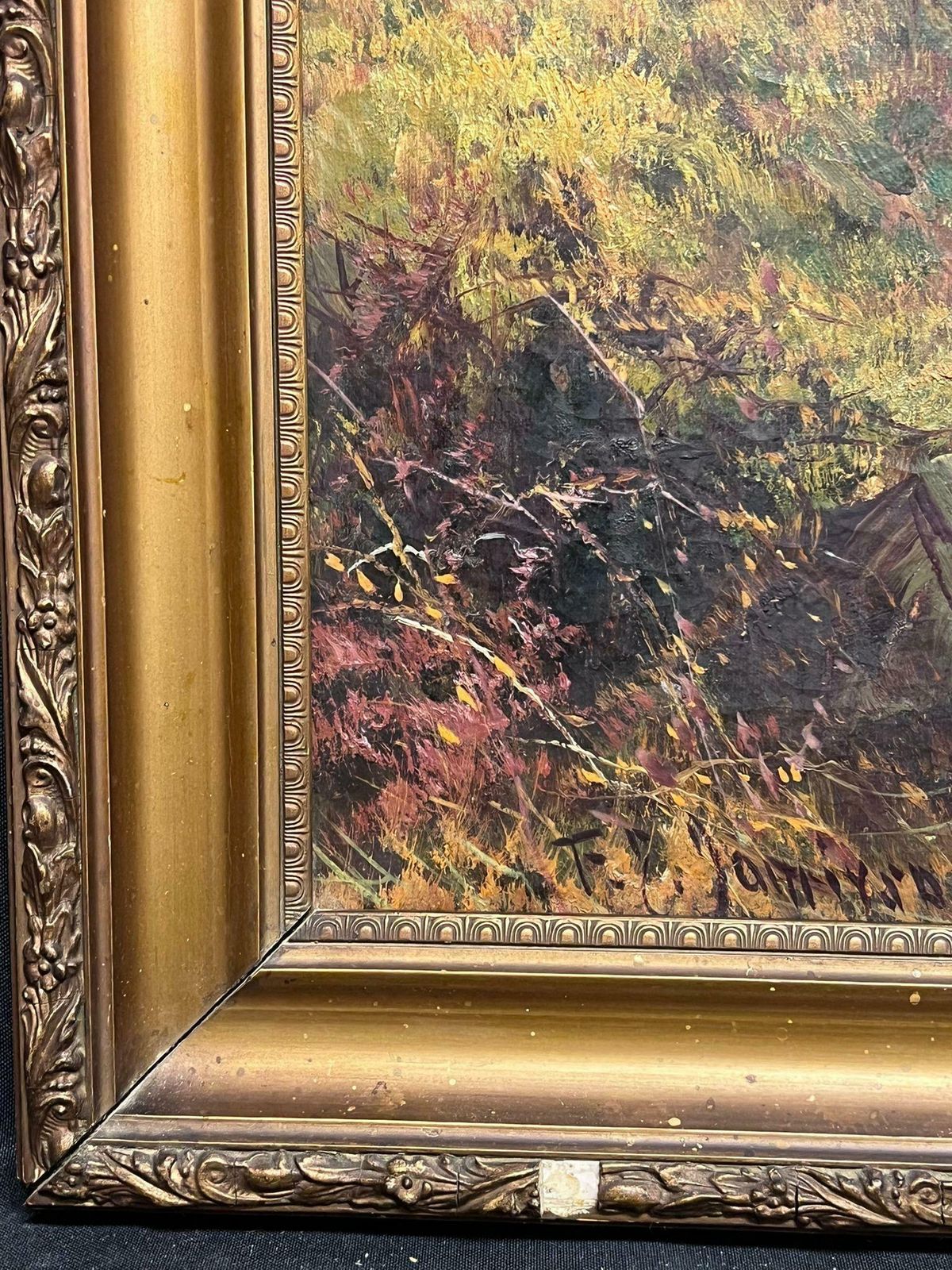 F. E. Jamiesonantique Scottish Highland Landscape Oil Painting Full Spate River In Mountains photo Art