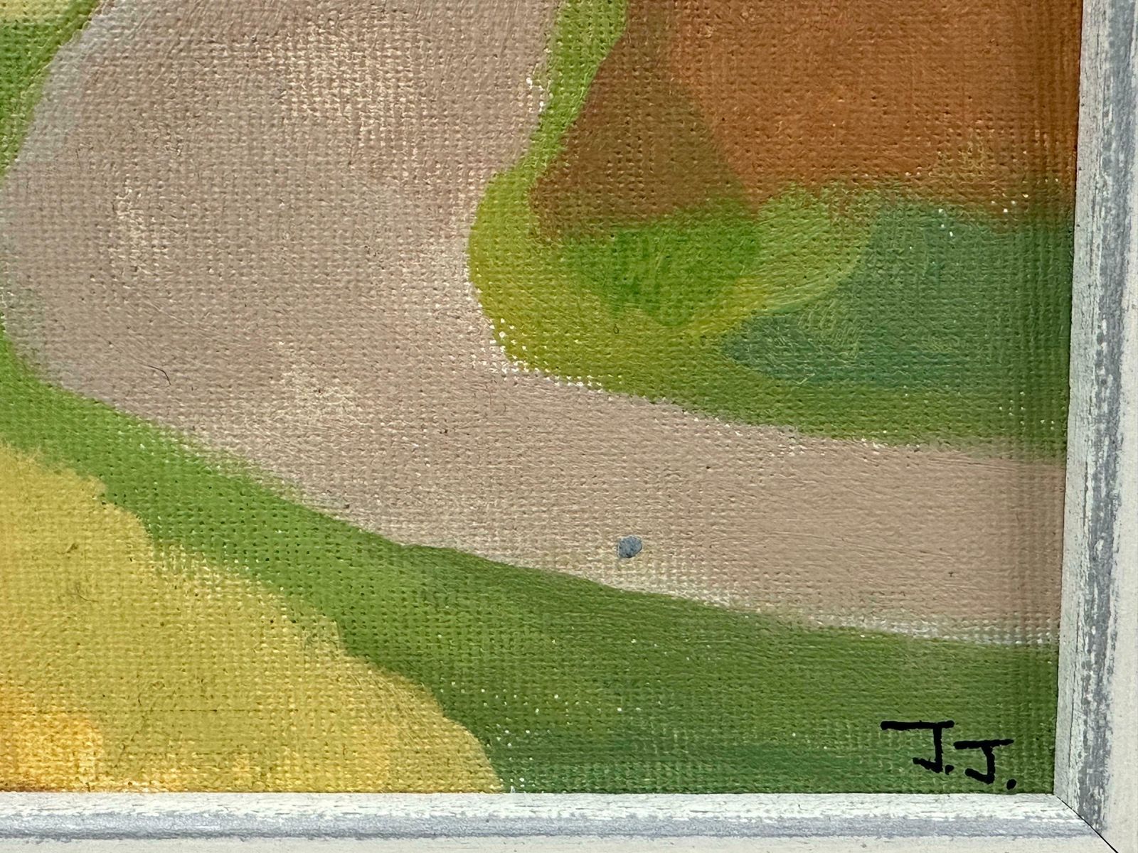 Jill Jacksonbeautiful British Modernist Oil Painting   Soft Green Landscape & Trees photo Art