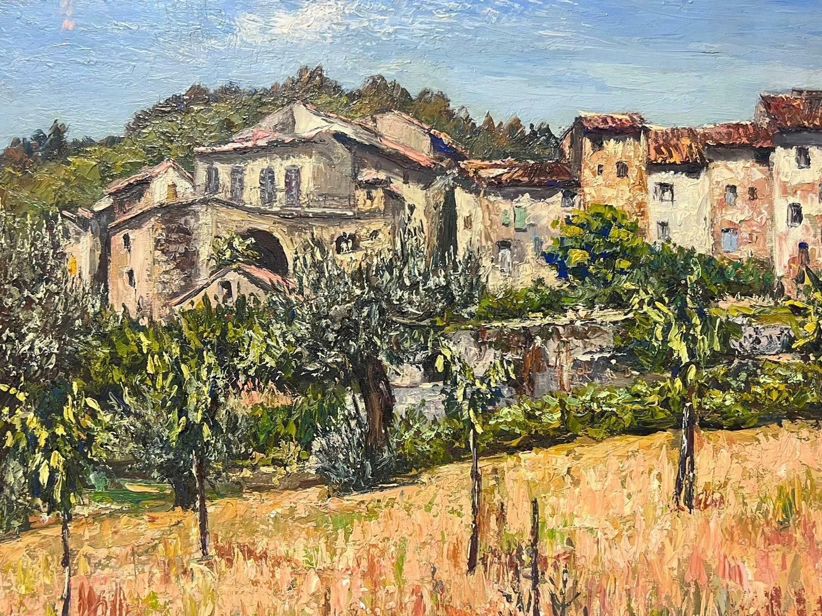 Josine Vignonbargemon Provencal Village Landscape 1950s French Post Impressionist Oil 1950s photo Art