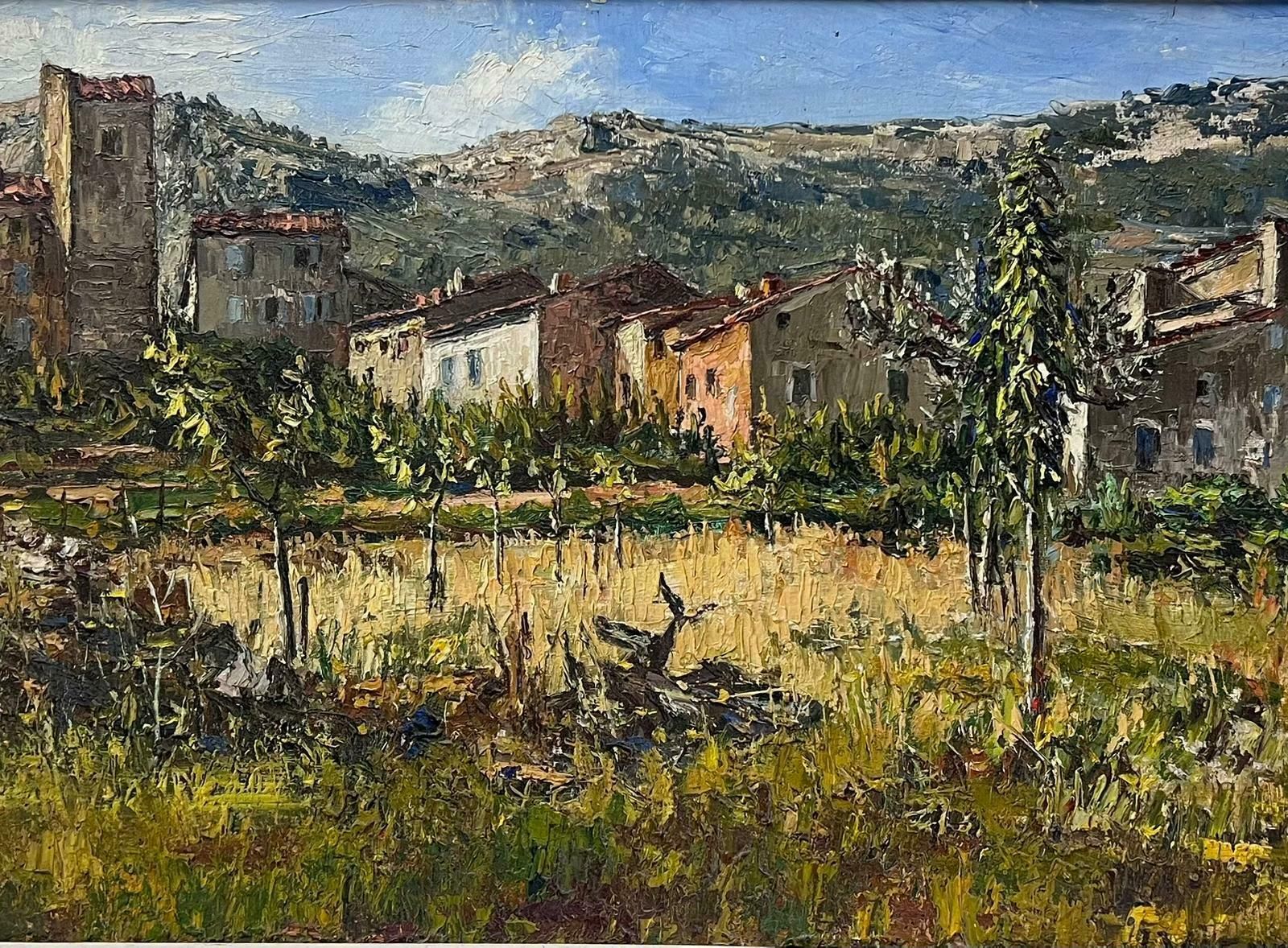 Josine Vignonprovencal Village South Of France 1960's French Post Impressionist Oil Painting1960s photo furniture