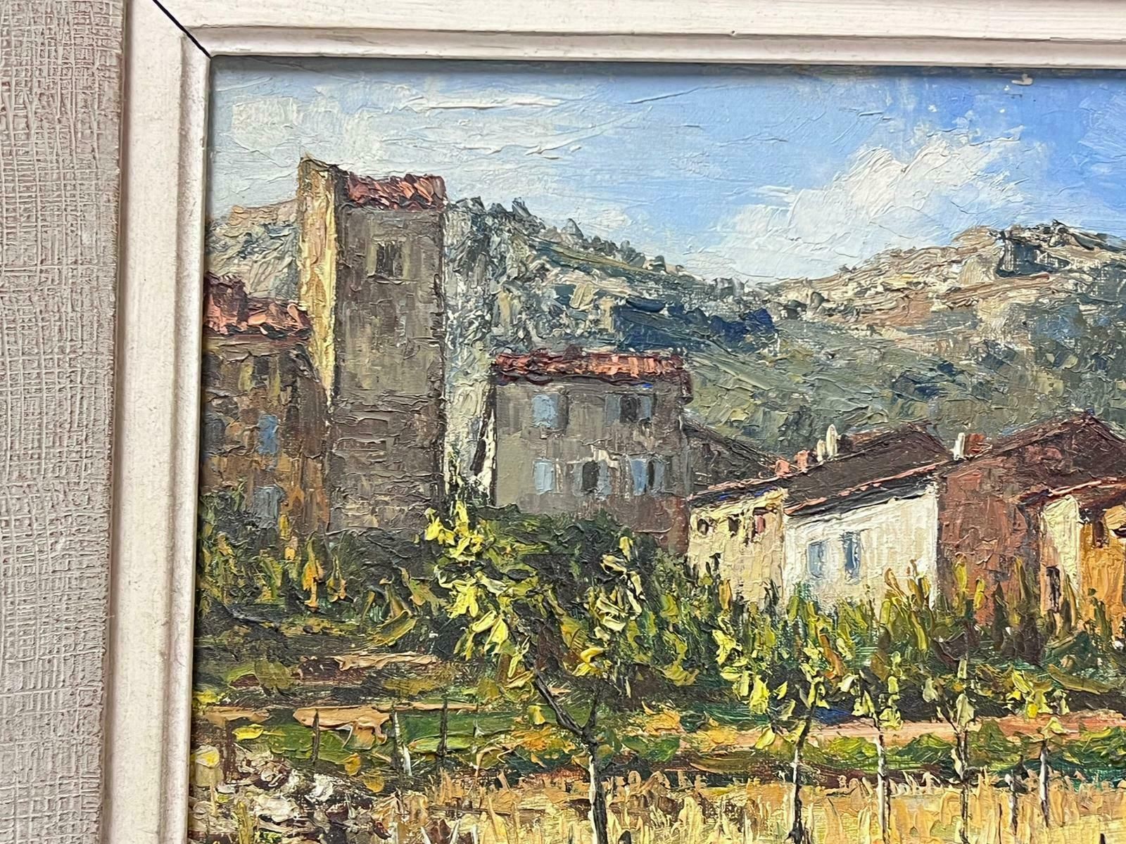 Josine Vignonprovencal Village South Of France 1960's French Post Impressionist Oil Painting1960s photo for sale