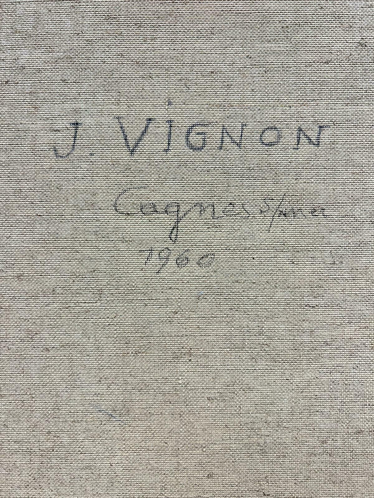 photo furniture Josine Vignoncagnes Sur Mer 1960's French Post Impressionist Signed Oil Coastal View & Town1960's