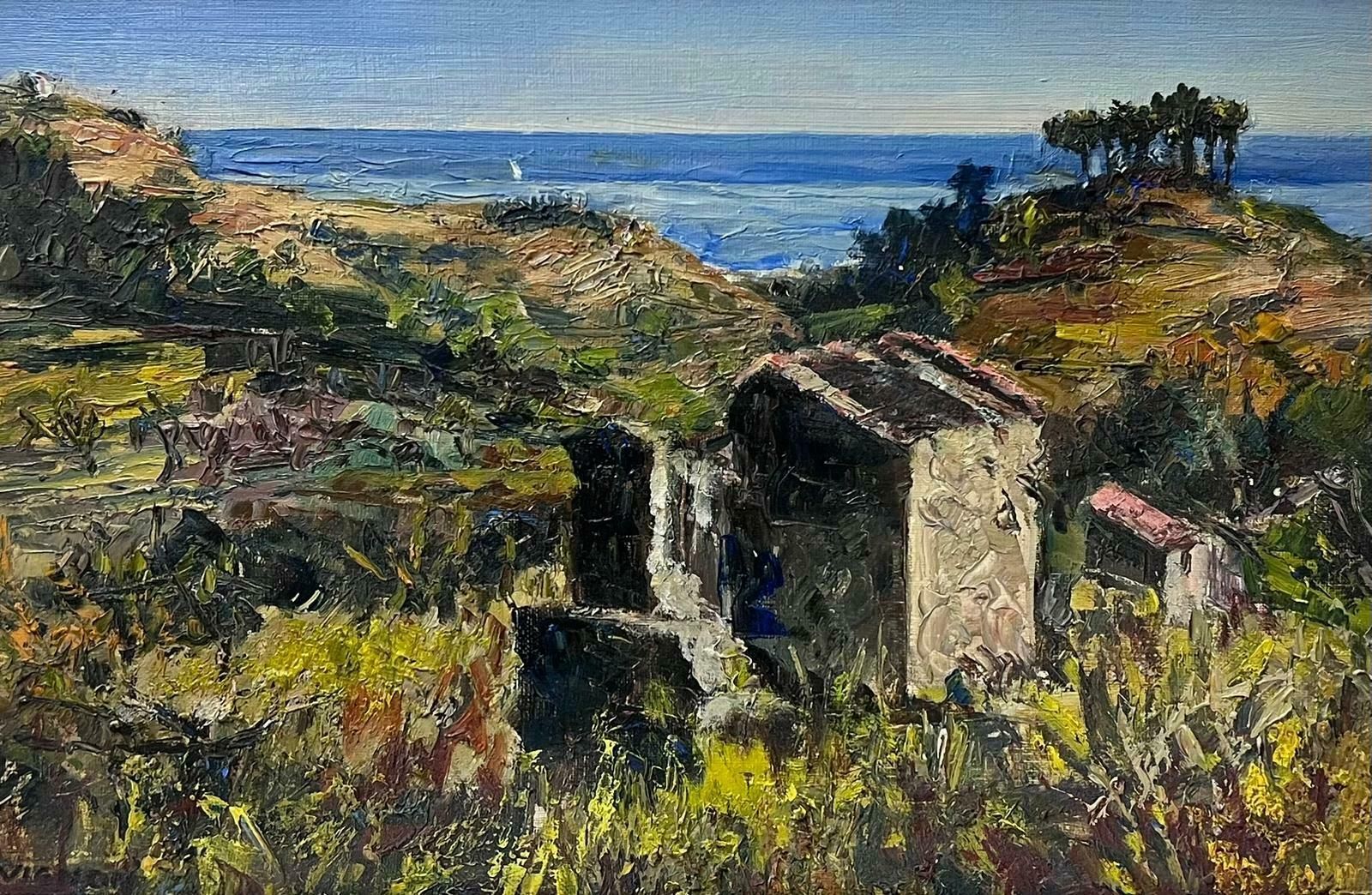Josine Vignon1960s French Post Impressionist Oil Cagnes Sur Mer French Coastline Landscape1950s photo buy