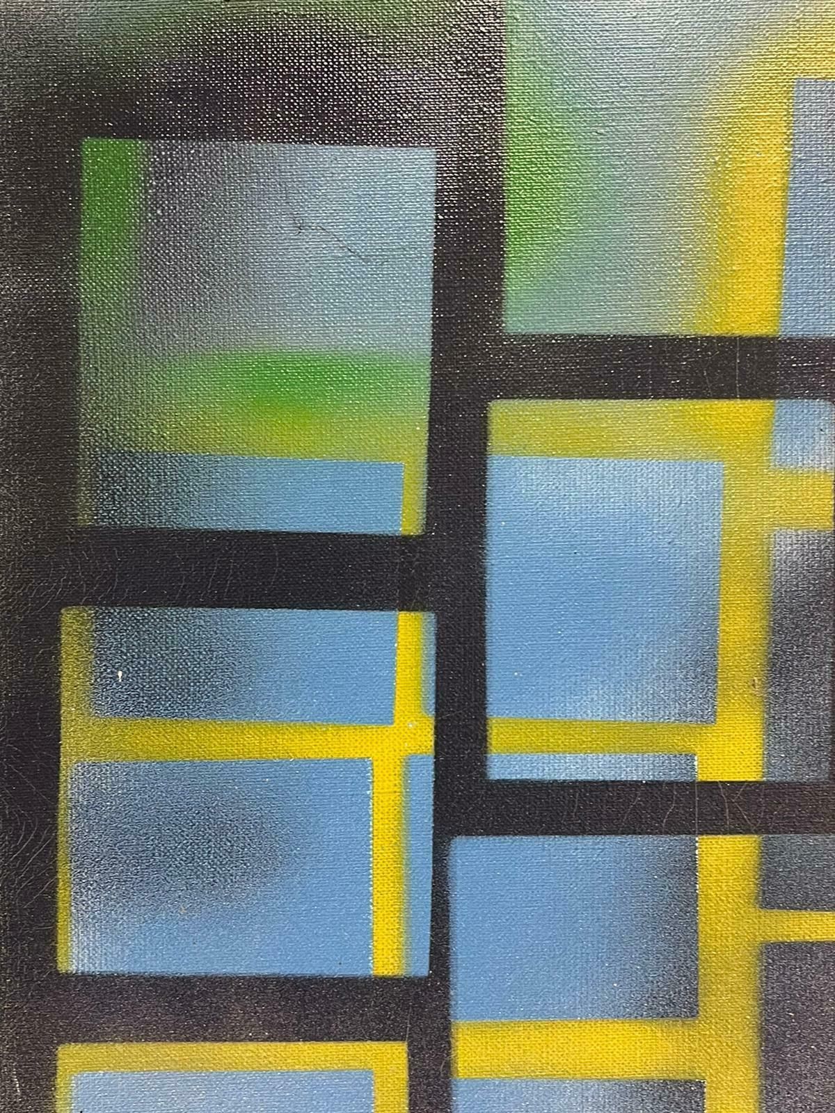 Michel Seguinlarge French Abstract Expressionist Painting Contemporary Blue & Yellow And Grey photo Art