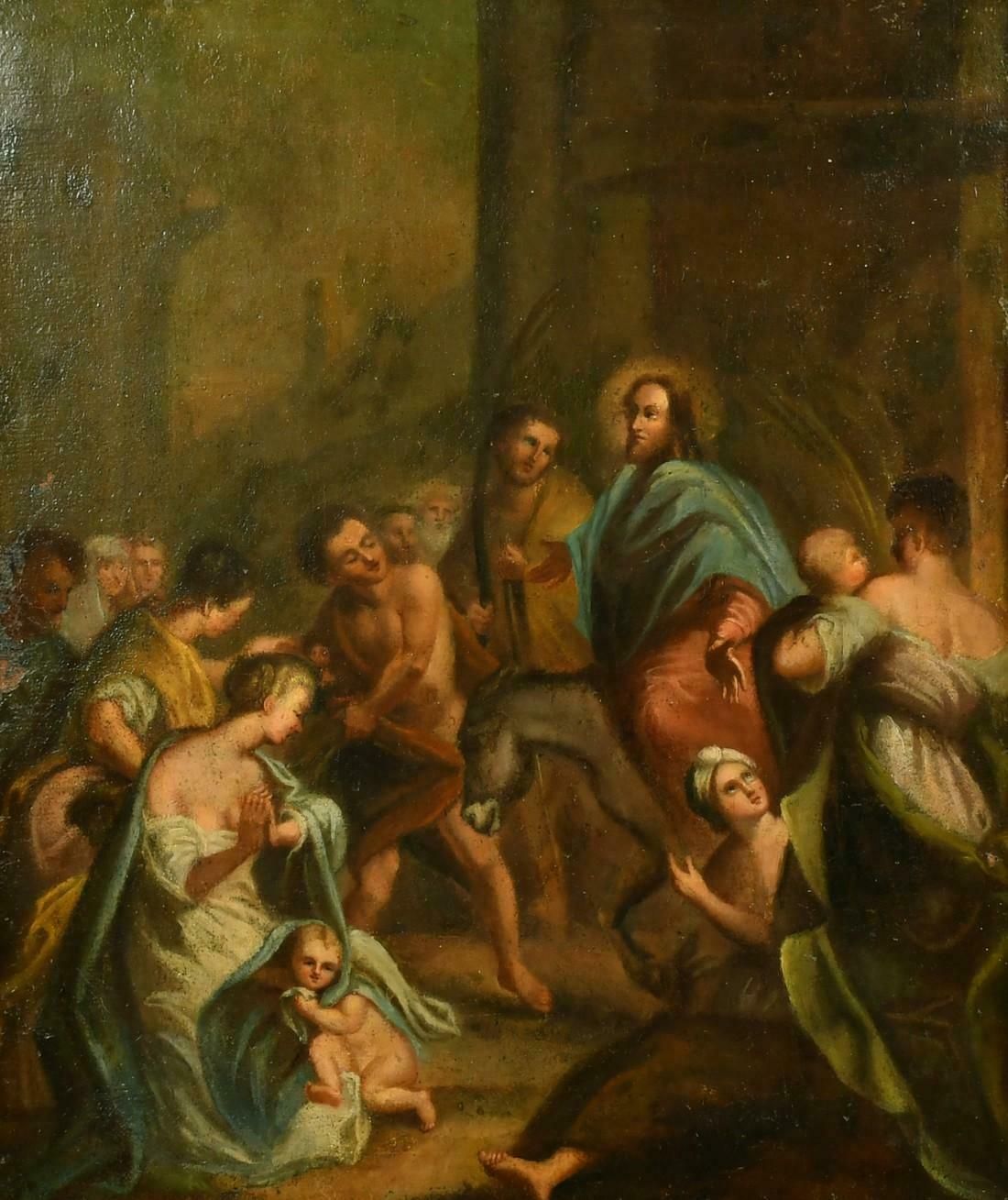French Old Master18th/19th Century French Old Master Oil Christ Entering Jerusalem19th Century photo furniture