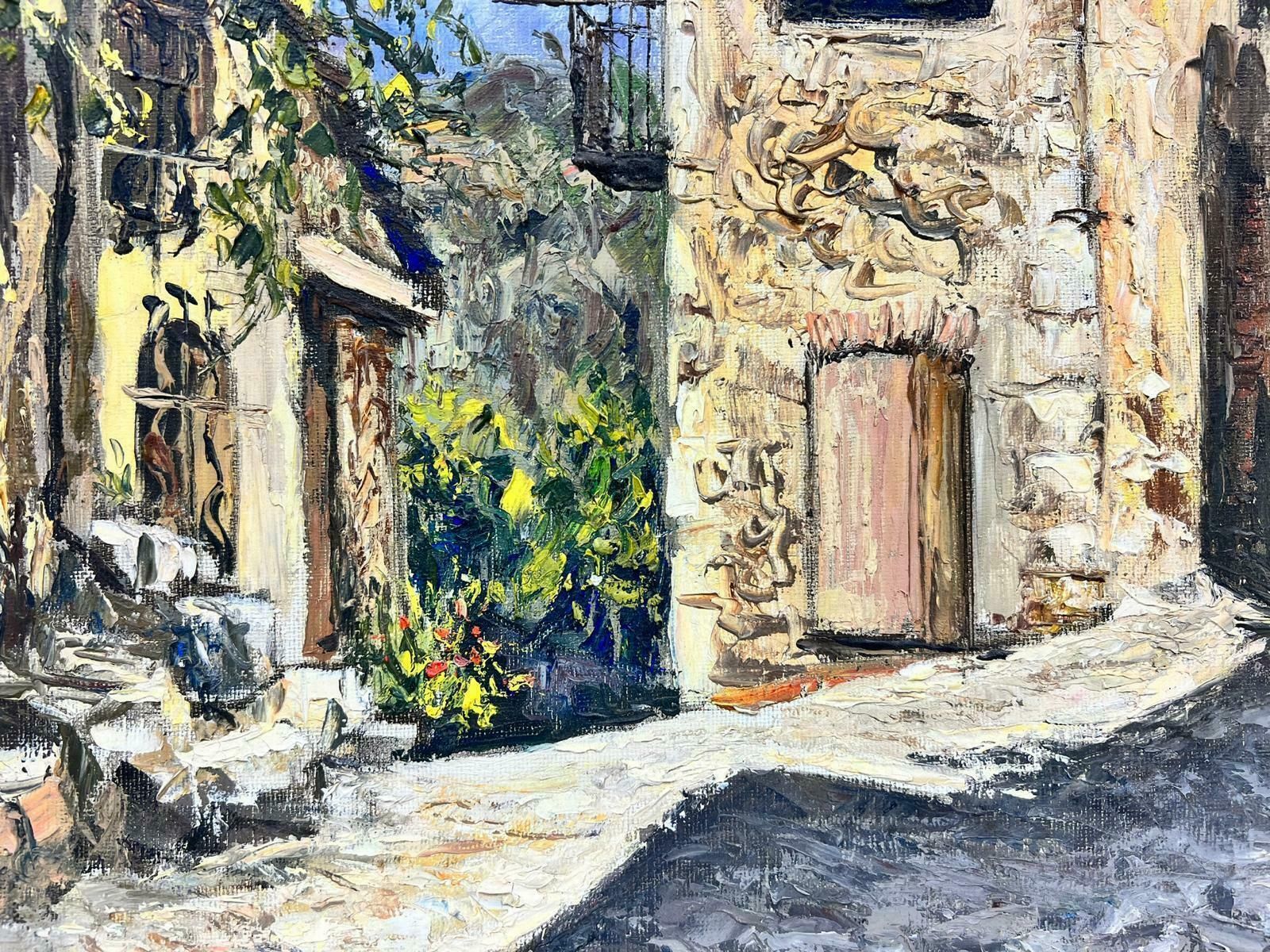 Josine Vignoncagnes Sur Mer French Old Stone Town Post Impressionist Signed Thick Oil Impasto1960's photo Art