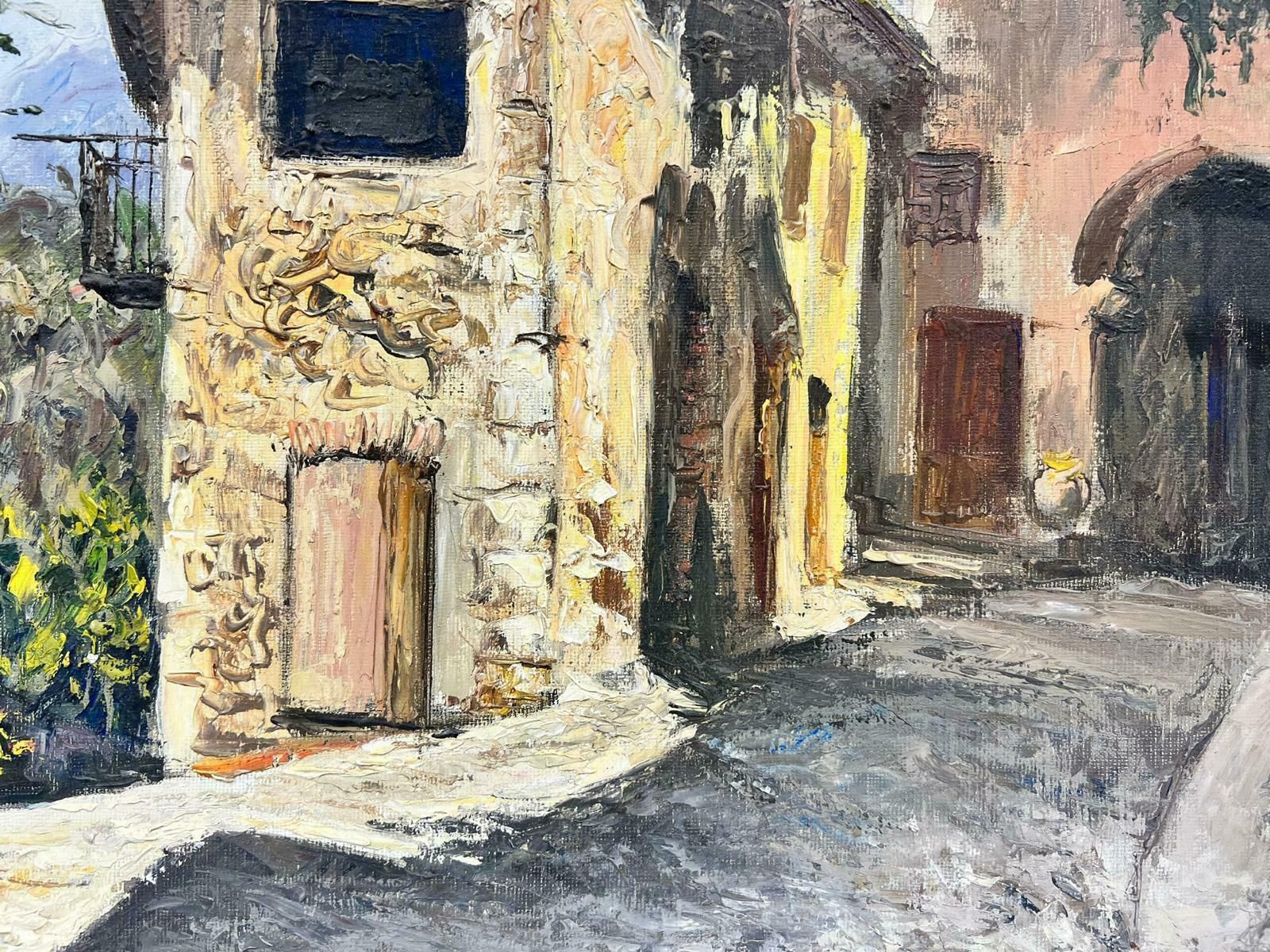 Josine Vignoncagnes Sur Mer French Old Stone Town Post Impressionist Signed Thick Oil Impasto1960's photo 1128.0