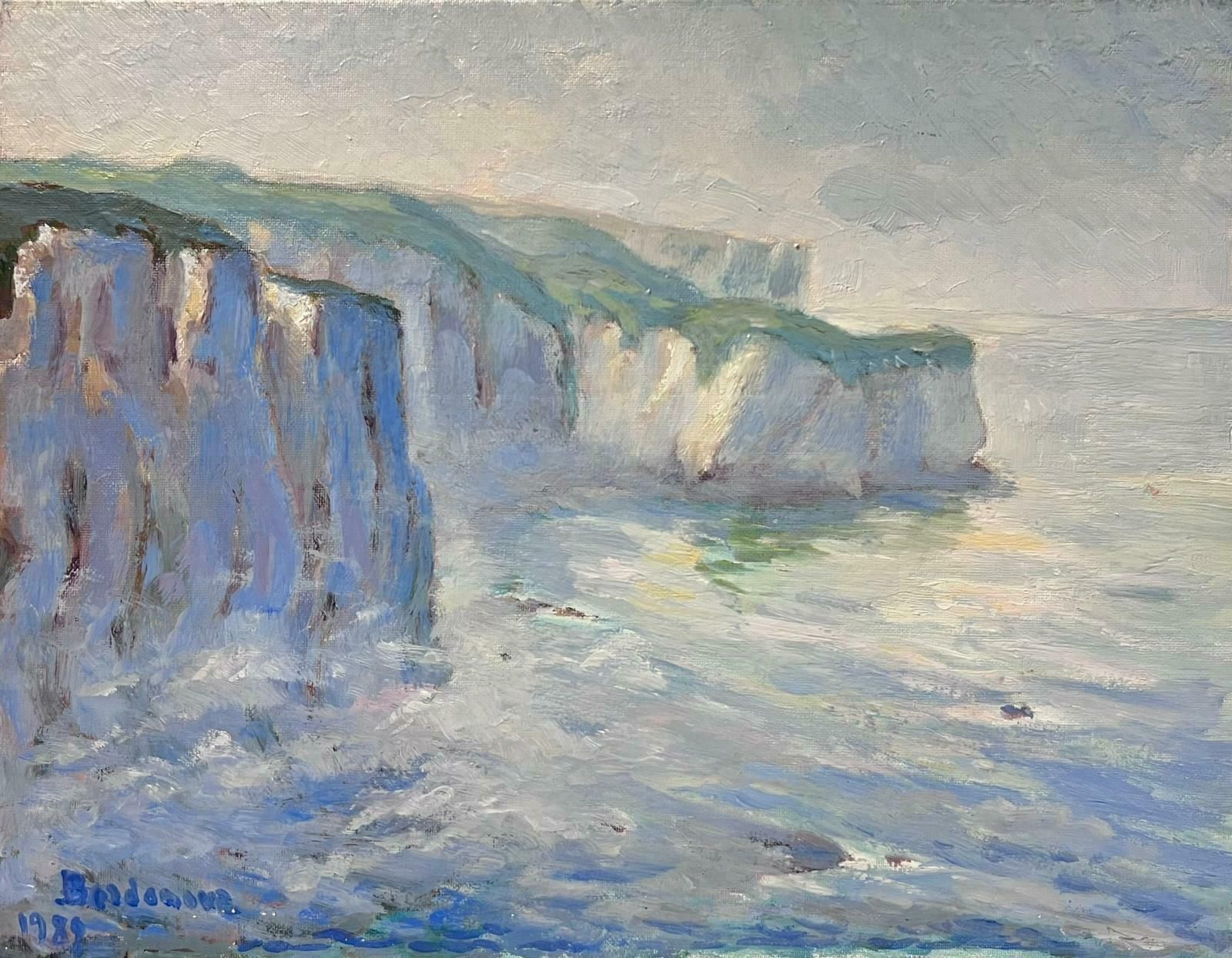 Georges Bordonovecontemporary French Impressionist Oil Normandy Cliffs And Seascape Coastal