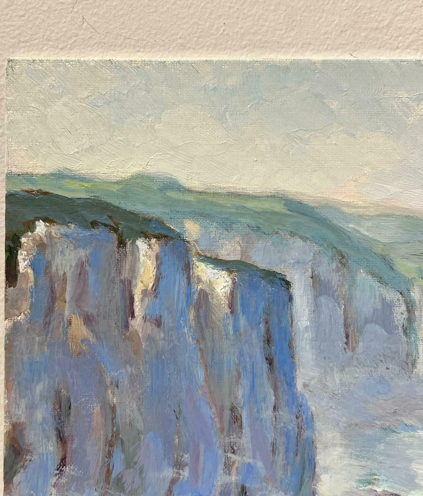 Georges Bordonovecontemporary French Impressionist Oil Normandy Cliffs And Seascape Coastal photo for sale