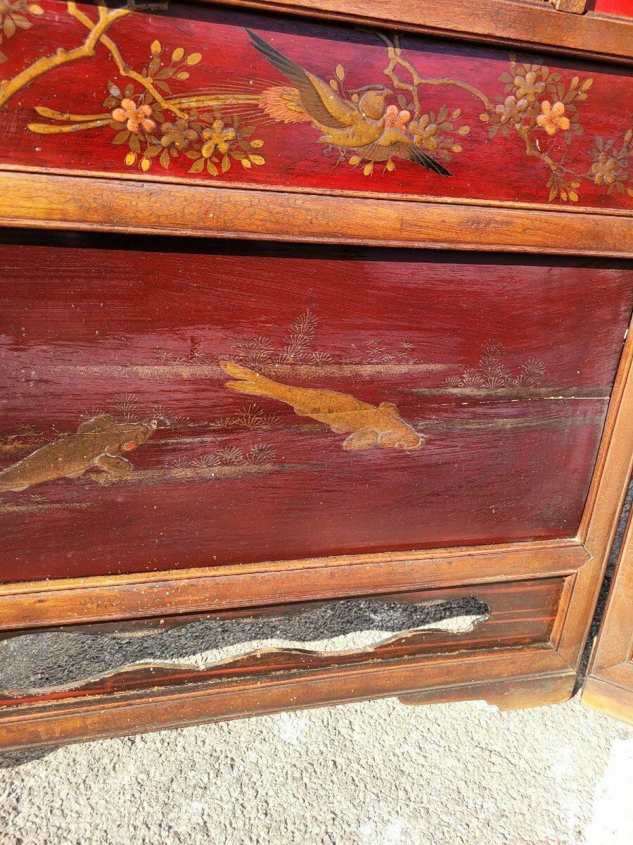 photo for sale Screen With Lacquer Panels, Meiji Japan, Late 19th Century