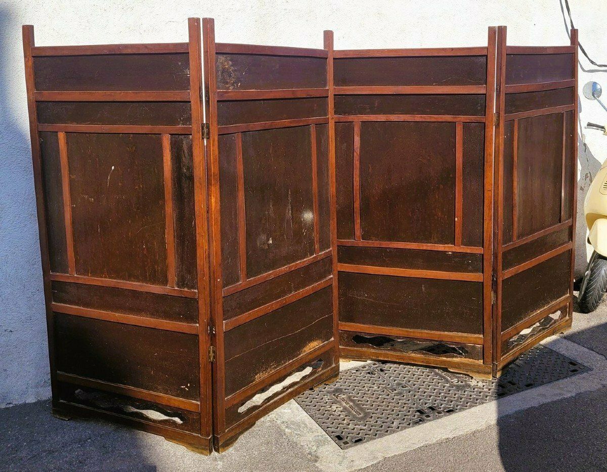 Home Decor Screen With Lacquer Panels, Meiji Japan, Late 19th Century photo