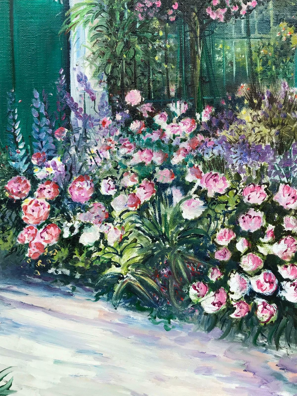 B. Rigaudierethe Garden Door At Giverny, Signed French Impressionist Oil Painting On Canvas photo for sale