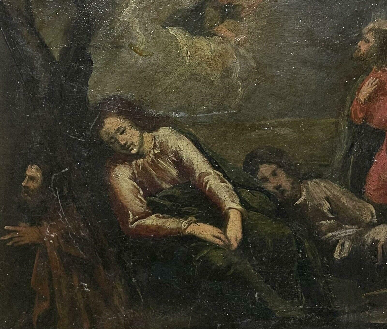 18th Century French Old Masterfrench Old Master The Garden Of Gethsemane Unusual Shape Panel photo for sale