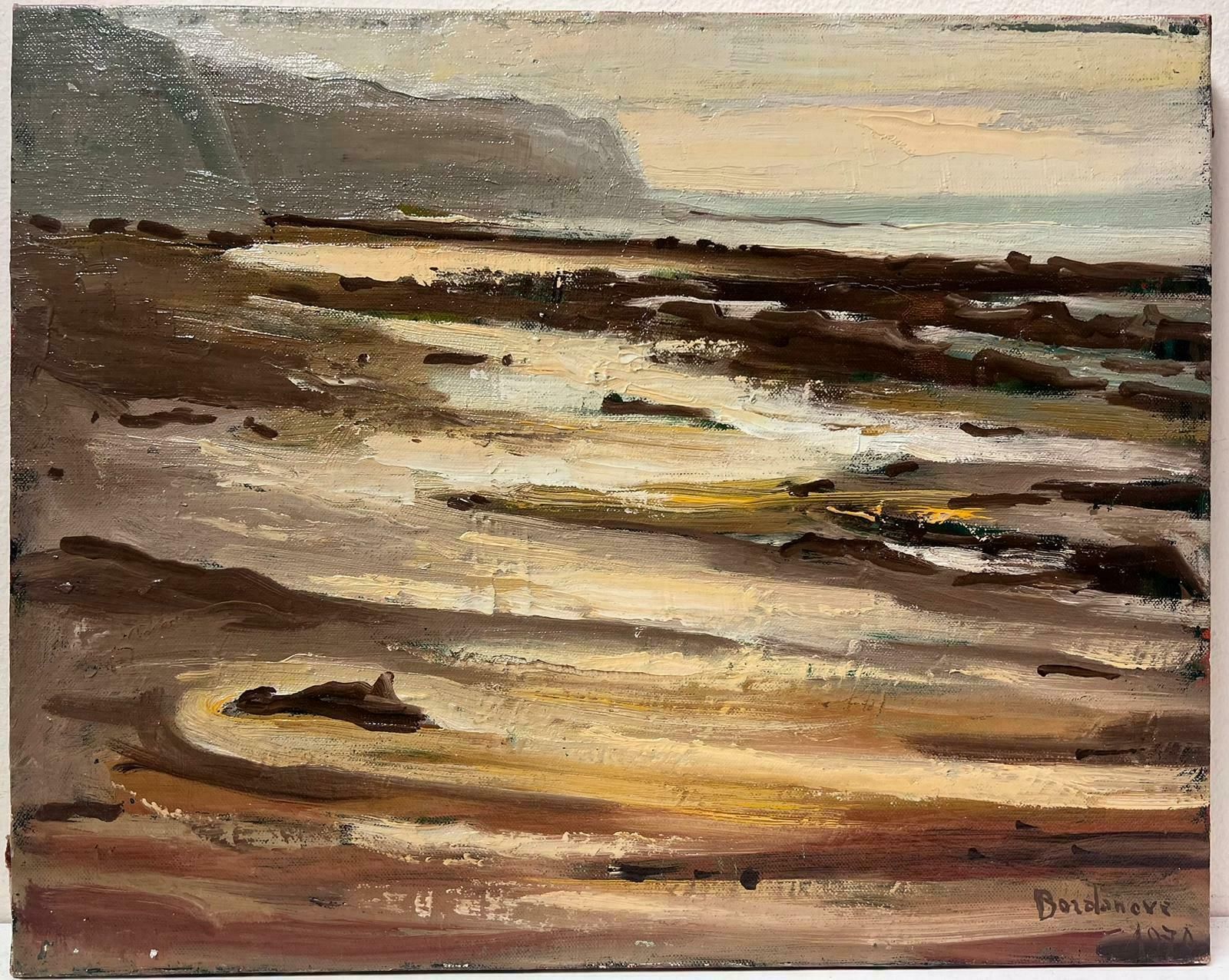 Georges Bordonovecontemporary French Impressionist Oil Dramatic Atmospheric Beach Scene Cliffs photo furniture