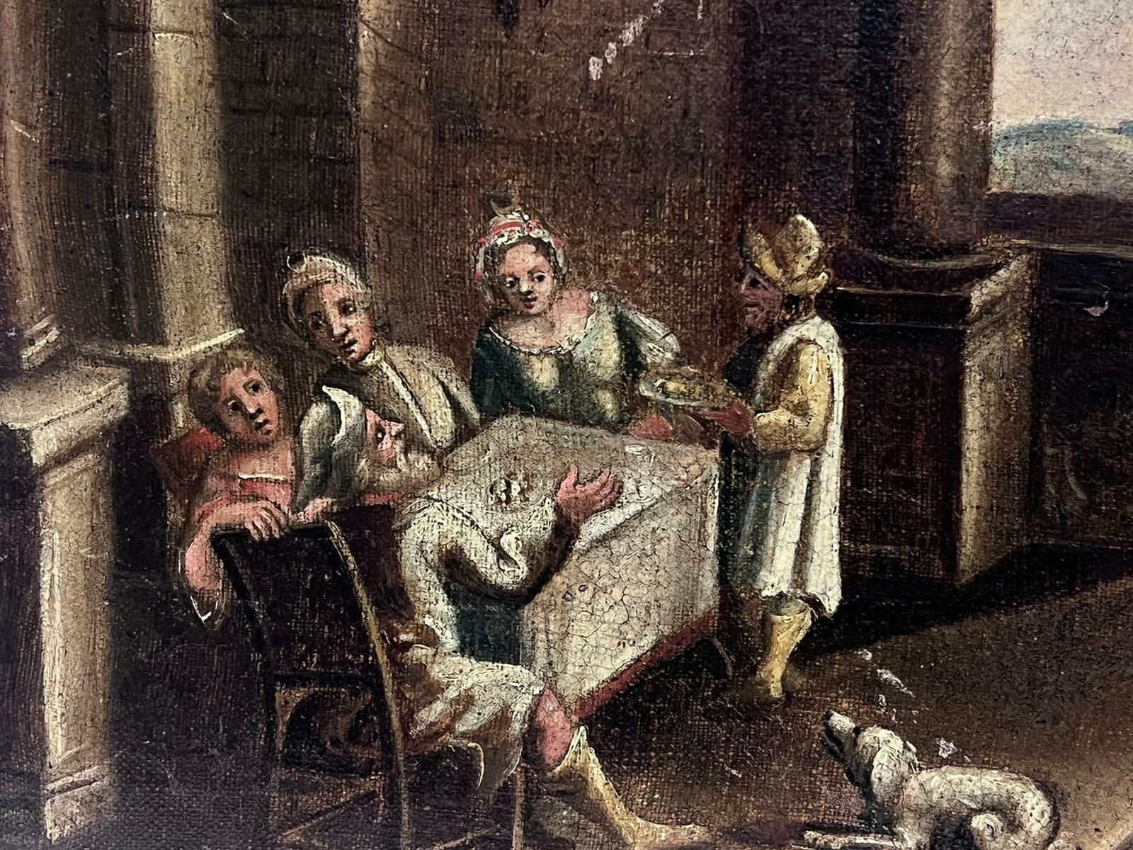18th Century Italian Old Masterfigures Dancing Classical Ancient Ruins & Landscape Large Old Master Painting photo 2462.0
