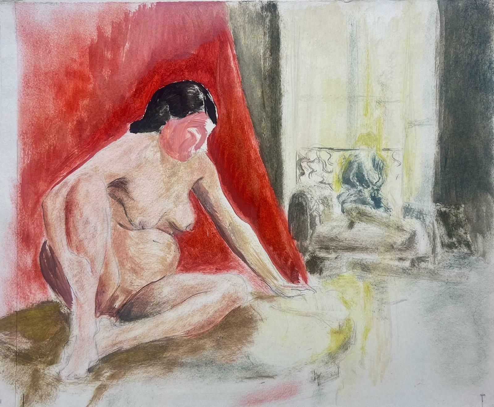 Josine Vignon1950s French Post Impressionist Painting Nude Model In Parisian Interior1950s