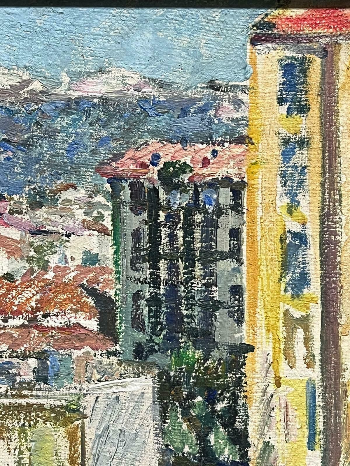 Pierre Pruvost1950's French Post Impressionist Signed Oil View Over Antibes Rooftops1950's photo 1231.0