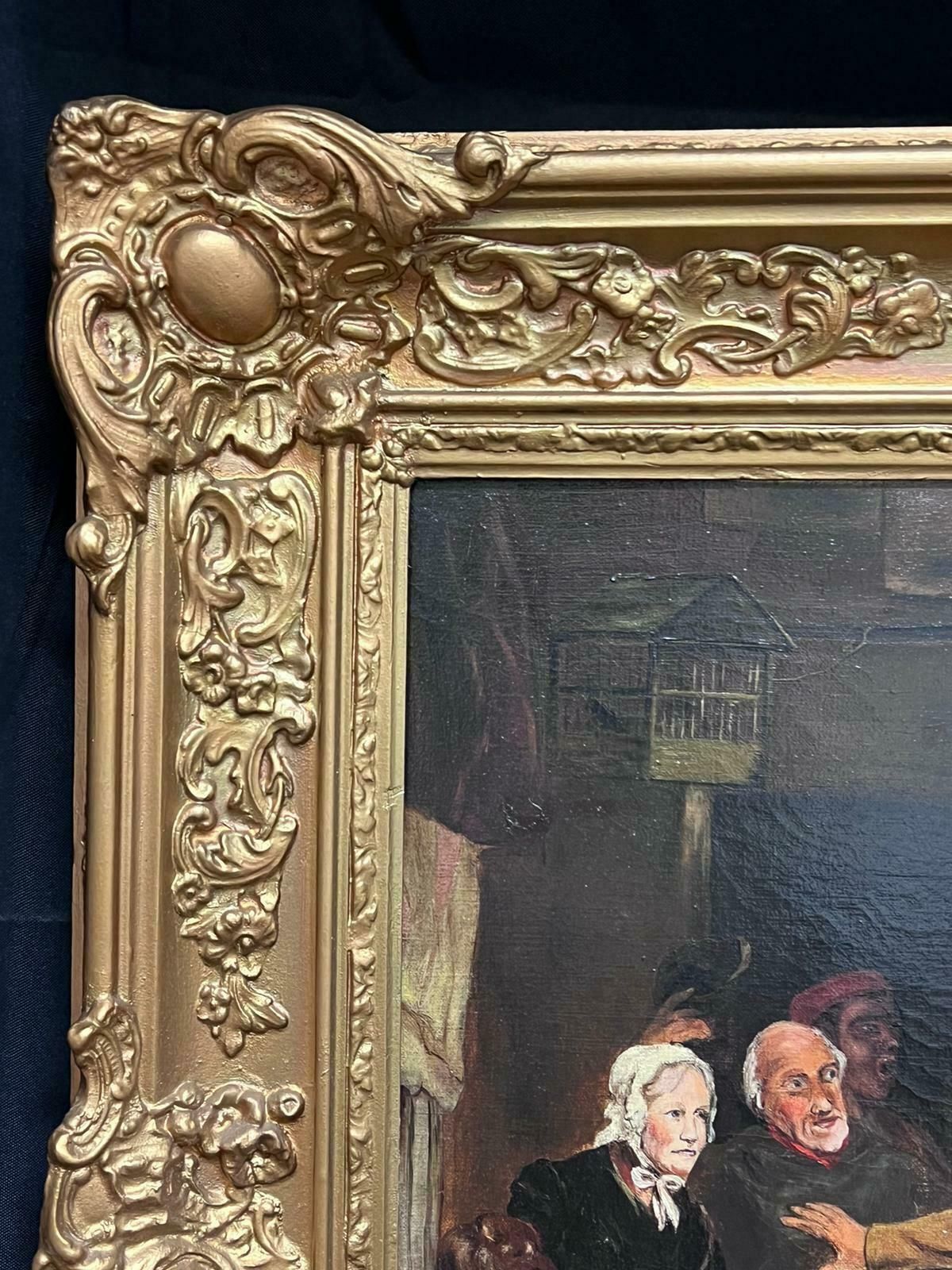 English Antique Oil Admiral Lord Nelson In Village High Street With Crowds Signed Antique Oil photo 2462.0
