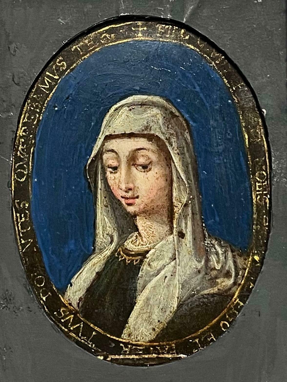 17th Century Italian Old Masterfine 17th Century Italian Old Master Oval Portrait Of Lady On Copper Wooden Frm photo furniture