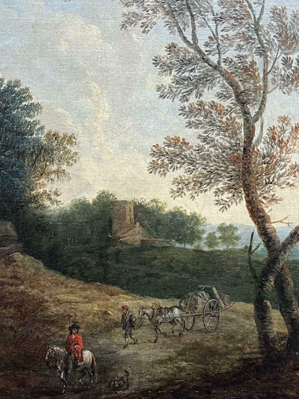 Fine 17th Century Flemish Old Master Oil Painting Travellers Country Landscape photo 2513.0