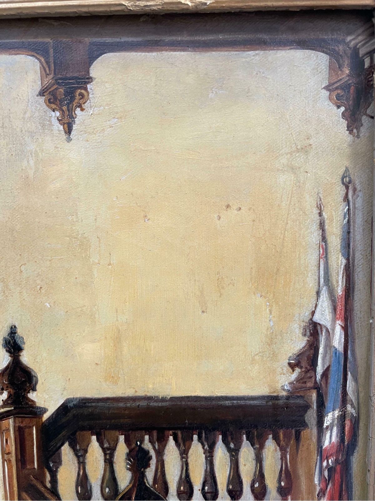 Victorian Schoolfine 19th Century Interior Scene Baronial Hallway Children Playing On Staircase photo buy