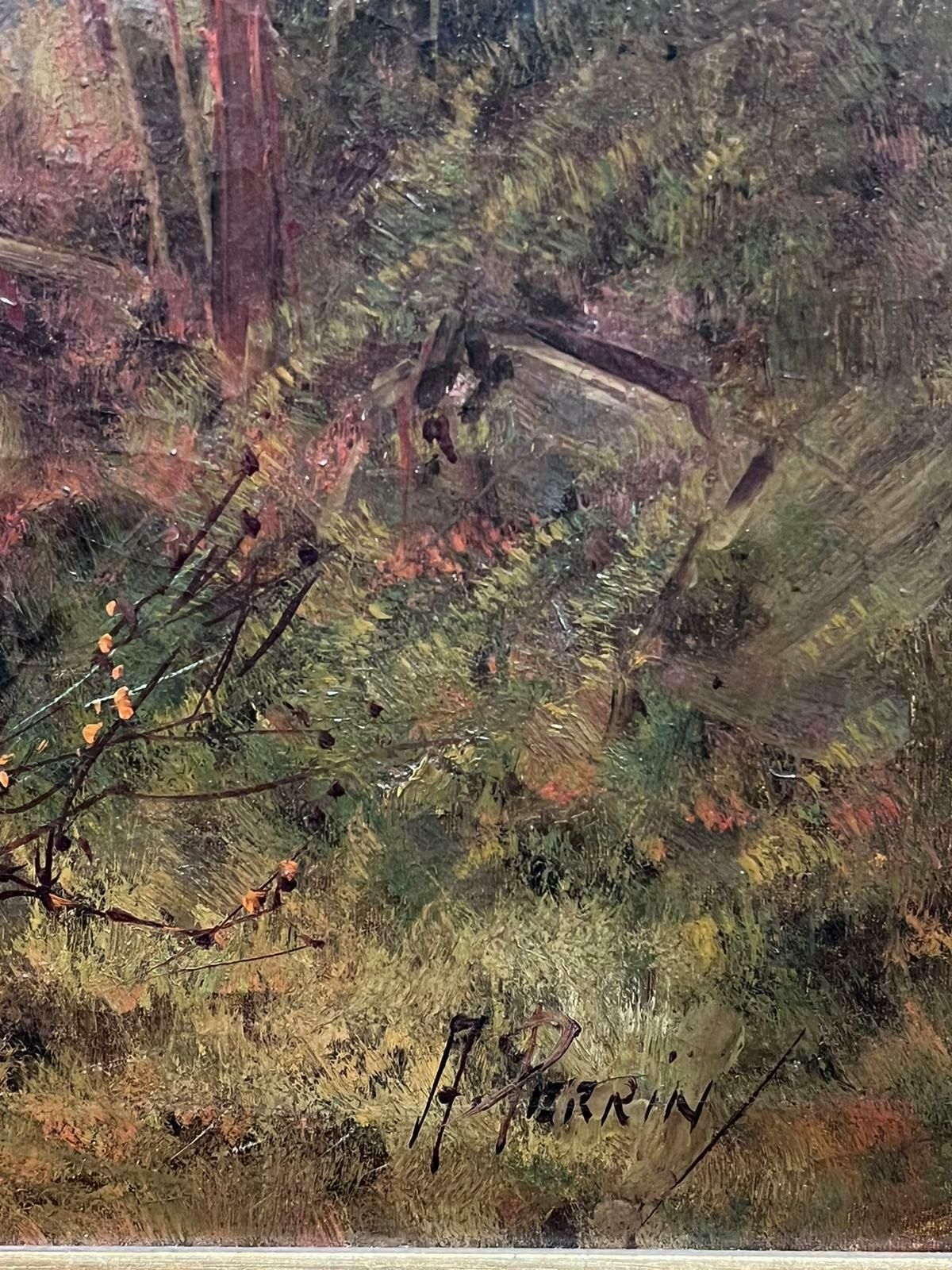 photo for sale F. E. Jamiesonantique Scottish Highlands Oil Painting Figure Walking In Mountain Glen1920's