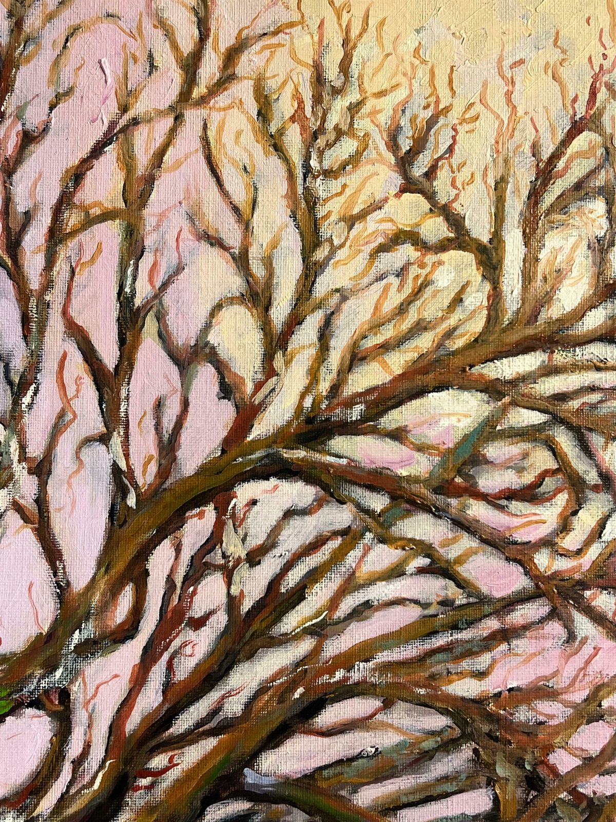 Georges Bordonovelarge French Post Impressionist Oil Painting Ancient Tree Winter Snow Landscape photo Art