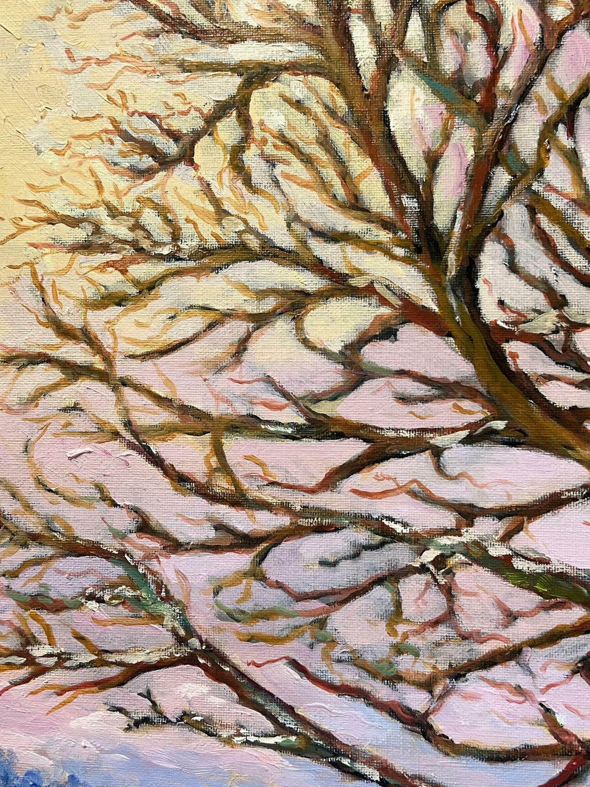 Georges Bordonovelarge French Post Impressionist Oil Painting Ancient Tree Winter Snow Landscape photo 975.0