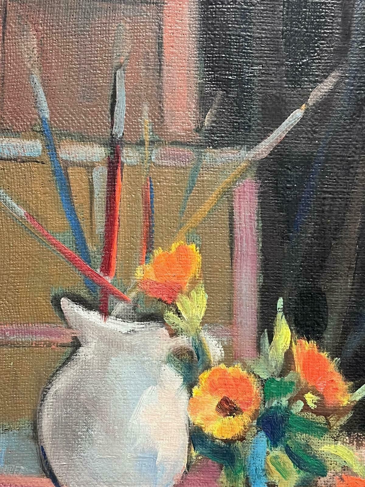 French 1930'slarge French Post Impressionist 1930's Oil Still Life Artists Studio Interior1930's photo buy