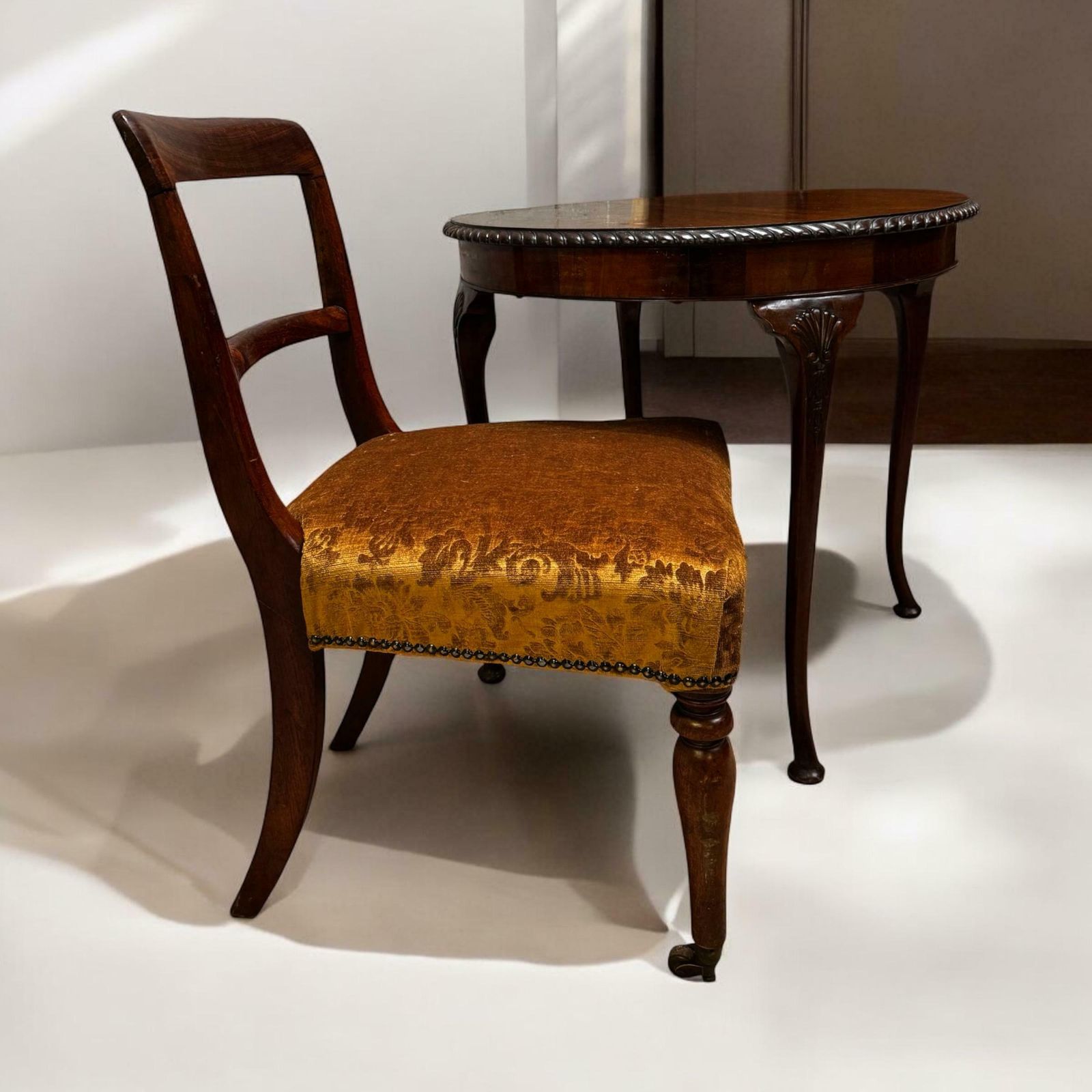 Antique Victorian Bedroom Chair / New Upholstery / C1860 photo vinterior