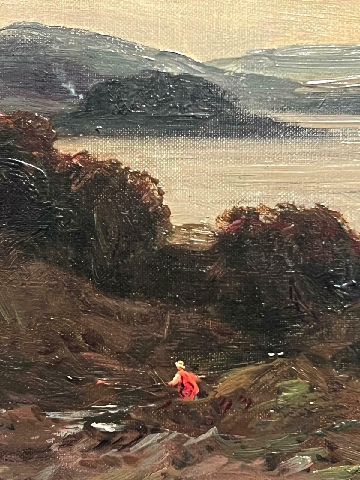John Hamilton Glasssigned Victorian Scottish Oil Painting Atmospheric Loch Scene At Dusk photo 1436.0