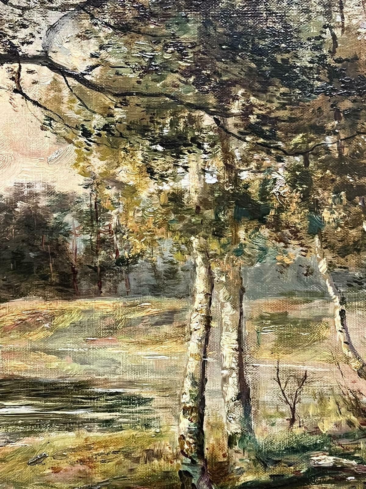 John Hamilton Glassfine Victorian Scottish Oil Painting Figures In Highland Loch Landscape Signed photo vinterior