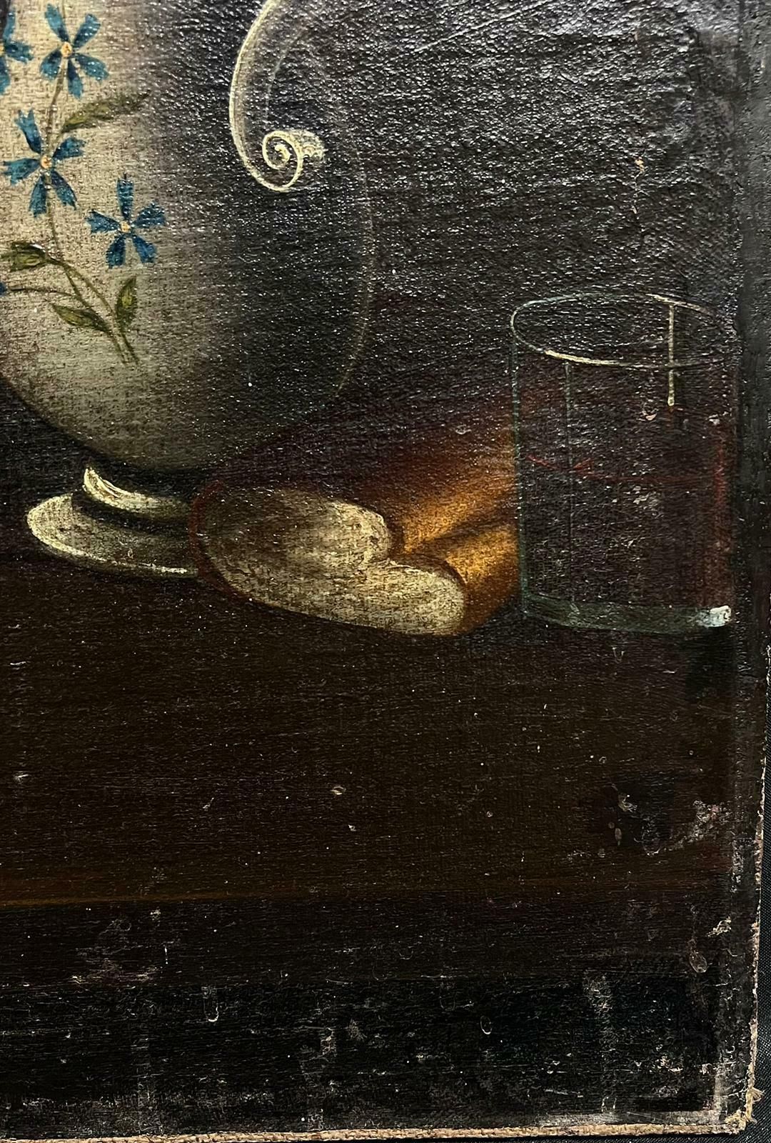 Italian 18th Centuryhuge 18th Century Italian Old Master Oil Painting Still Life Fruit Flowers & Jug18th Century photo for sale