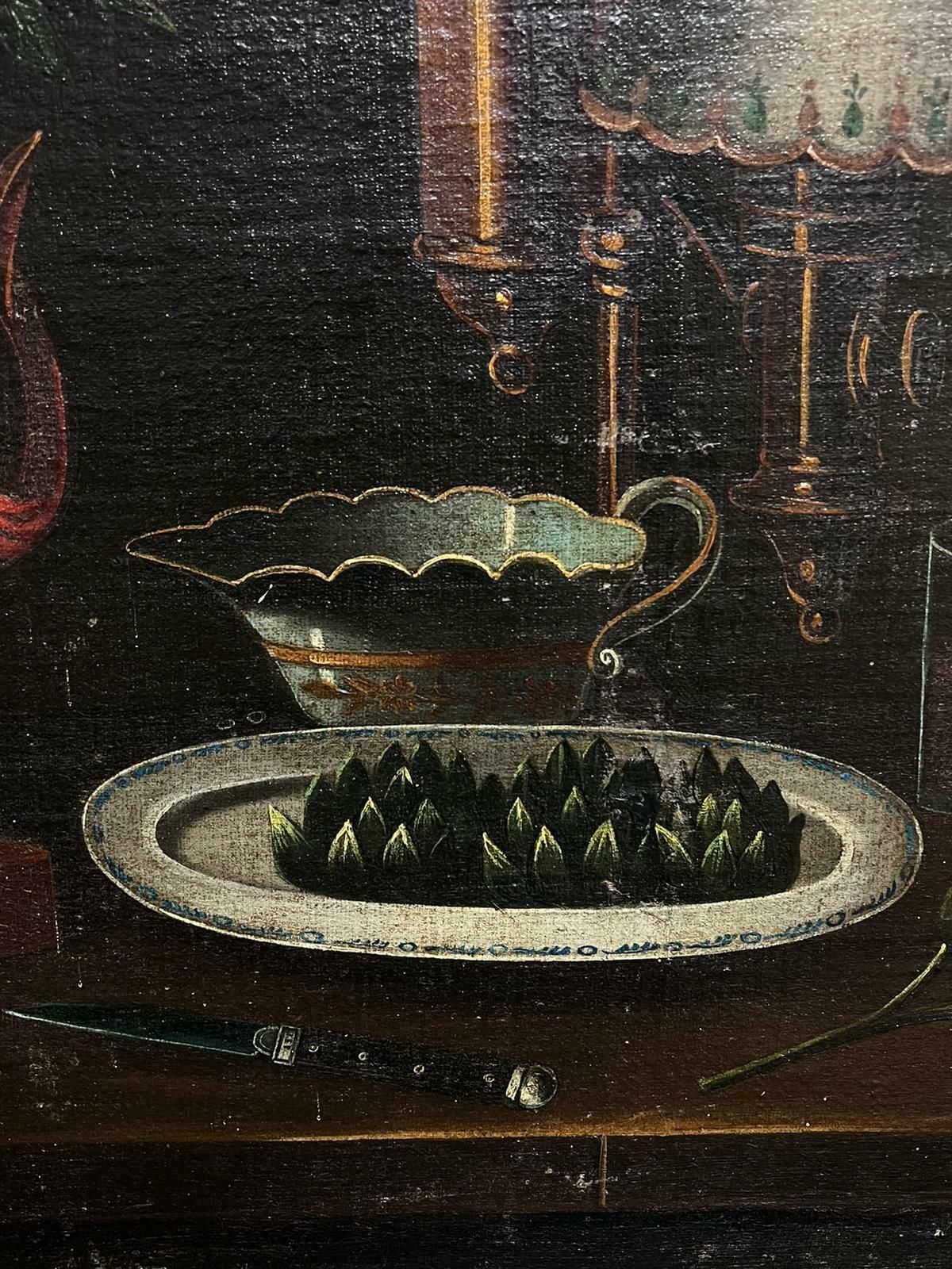 Italian 18th Centuryhuge 18th Century Italian Old Master Oil Painting Still Life Fruit Flowers & Jug18th Century photo Art