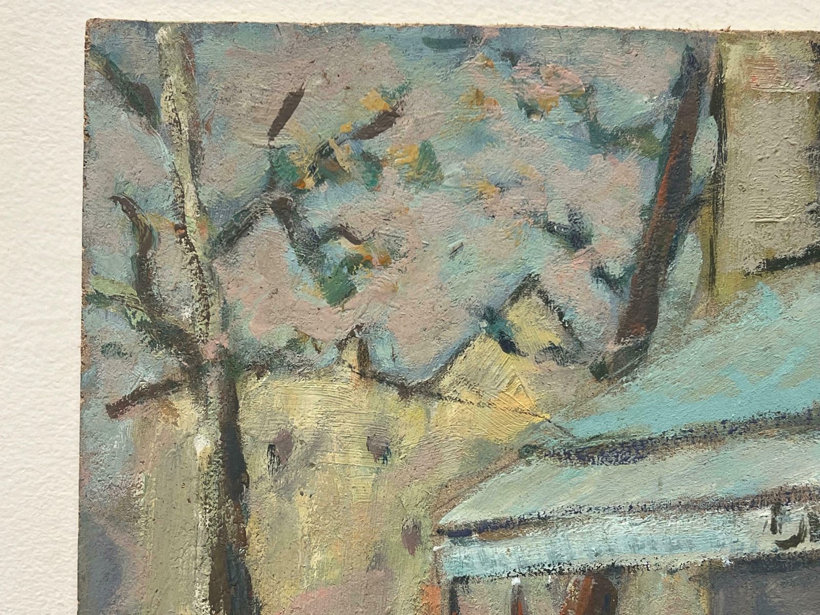 Fanch Lelfigures Sat In A Mellow Outdoor Café Scene Impressionist Oil Painting20th Century photo 693.0