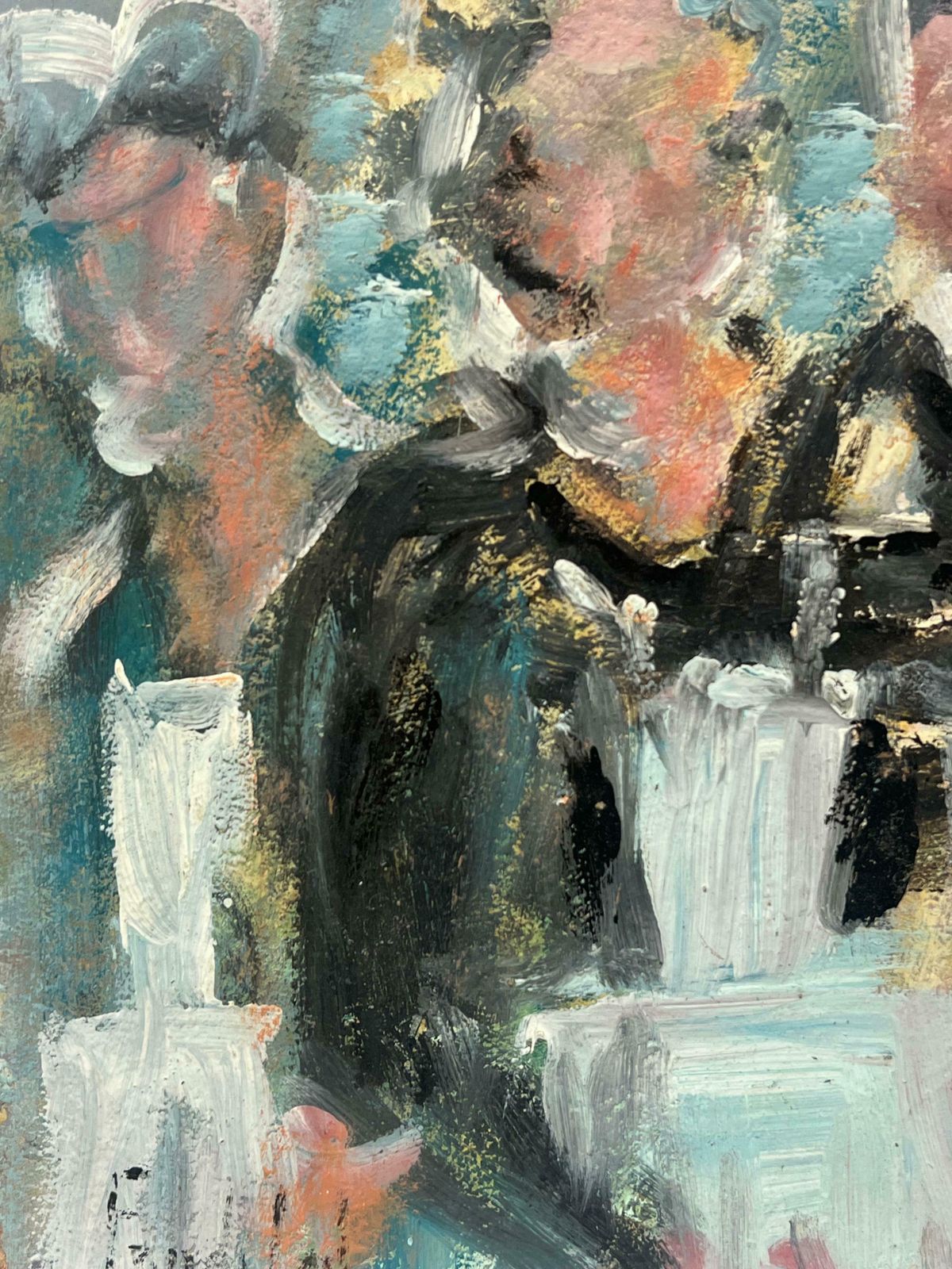 Fanch Lelcharming French Impressionist Oil Painting For Maids In Uniforms At A Gathering20th Century photo 487.0