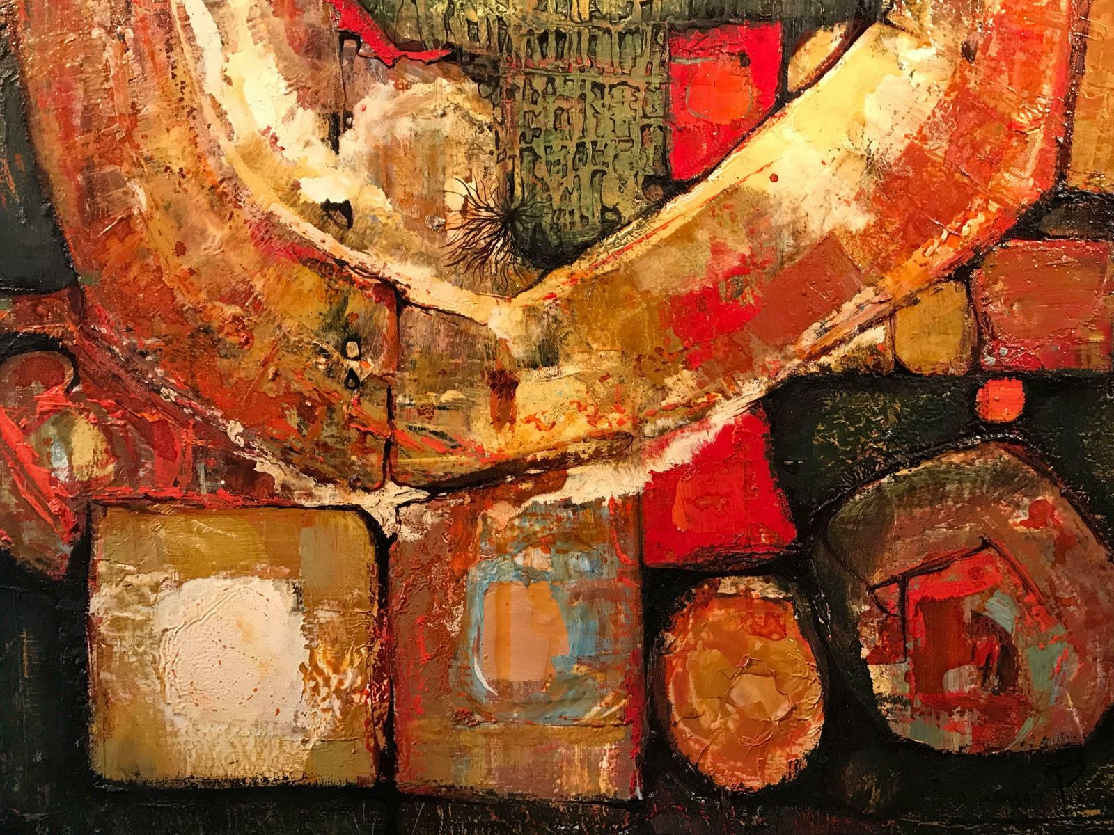 Jean Francois Pierrelarge French Abstract Oil Painting Beautiful Colorsc.1961 photo for sale