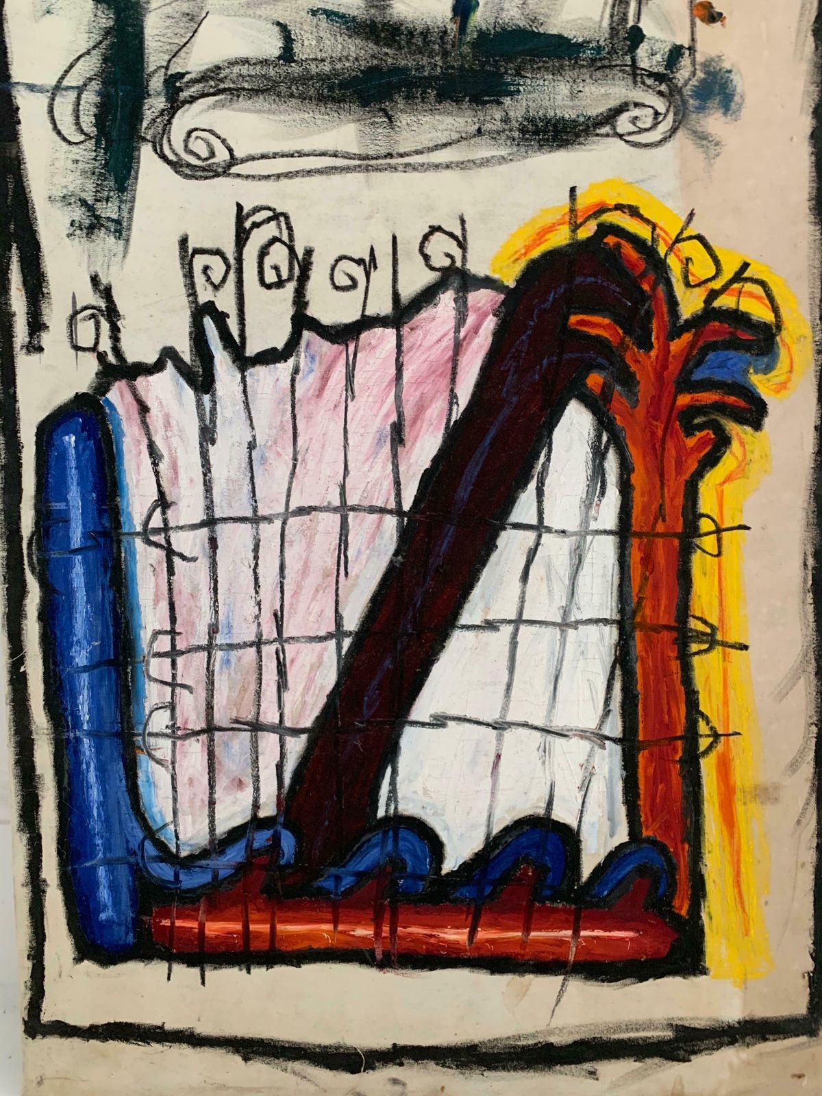 Unknownneo Expressionist Huge French Abstract Oil Painting Color Forms And Movementc.1960's photo 4616.0