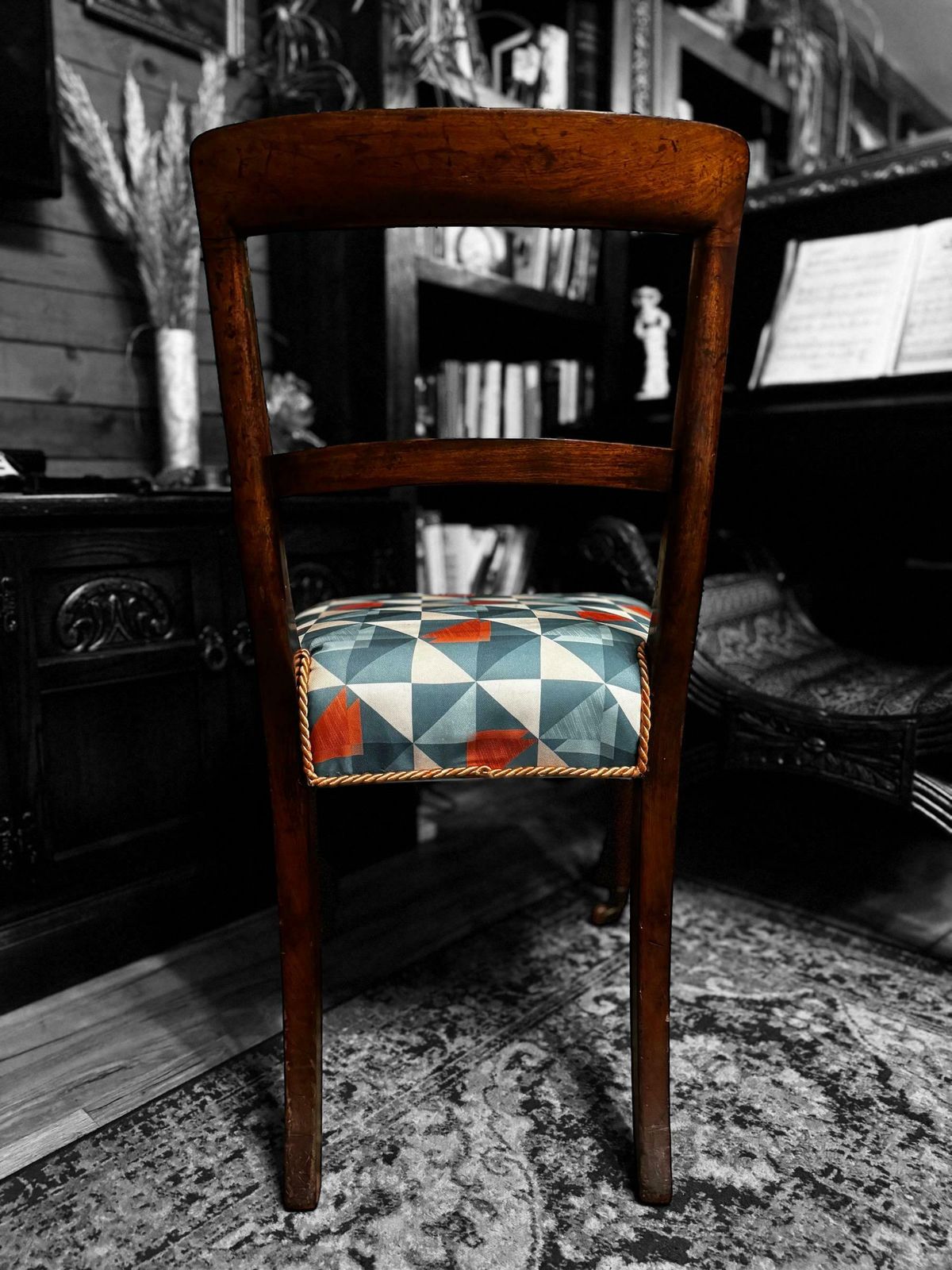 Antique Victorian Bedroom Chair C1860 / New Upholstery photo 170.0