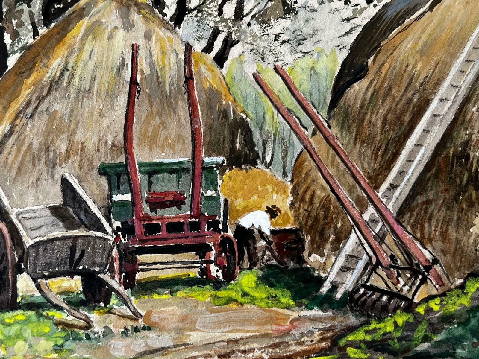 Norman A Olleysummertime Landscape, Gathering Hay From The Hay Stacks Mannor Farm , Surrey photo buy