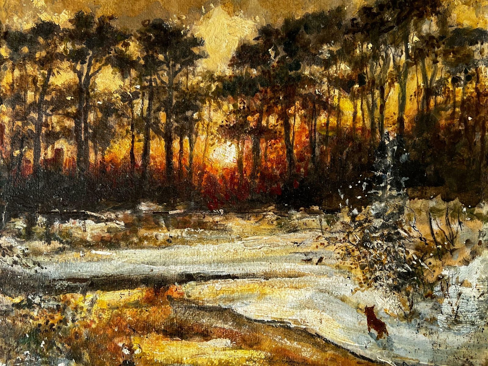 Norman A Olleysnowy Woodland Sun Rise With Observant An Small Fox photo furniture