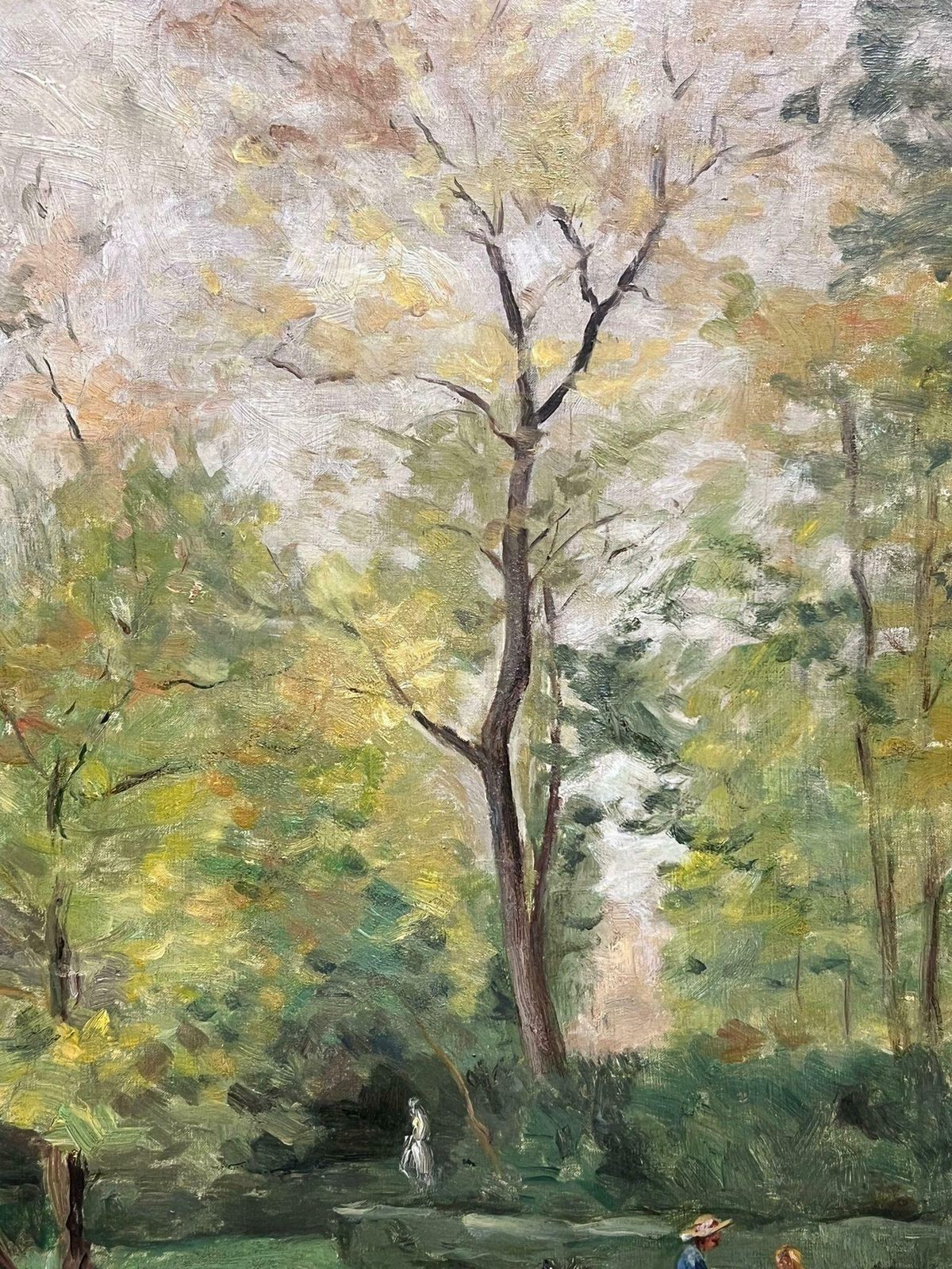 Louis Abel Truchetsigned Antique French Impressionist Oil Painting Children Playing In Park1900's photo Art