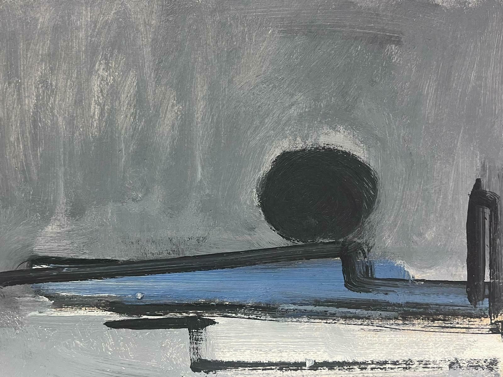 Elisabeth Hahn20th Century German Modernist Oil Painting Grey Ball Abstract20th Century photo furniture