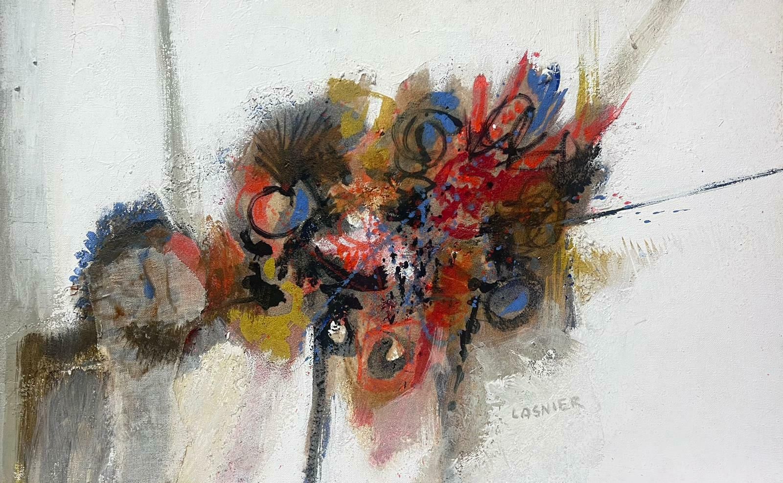 Huguette Ginet Lasnier 20th Century French Expressionist Signed Oil Explosion Of Colours