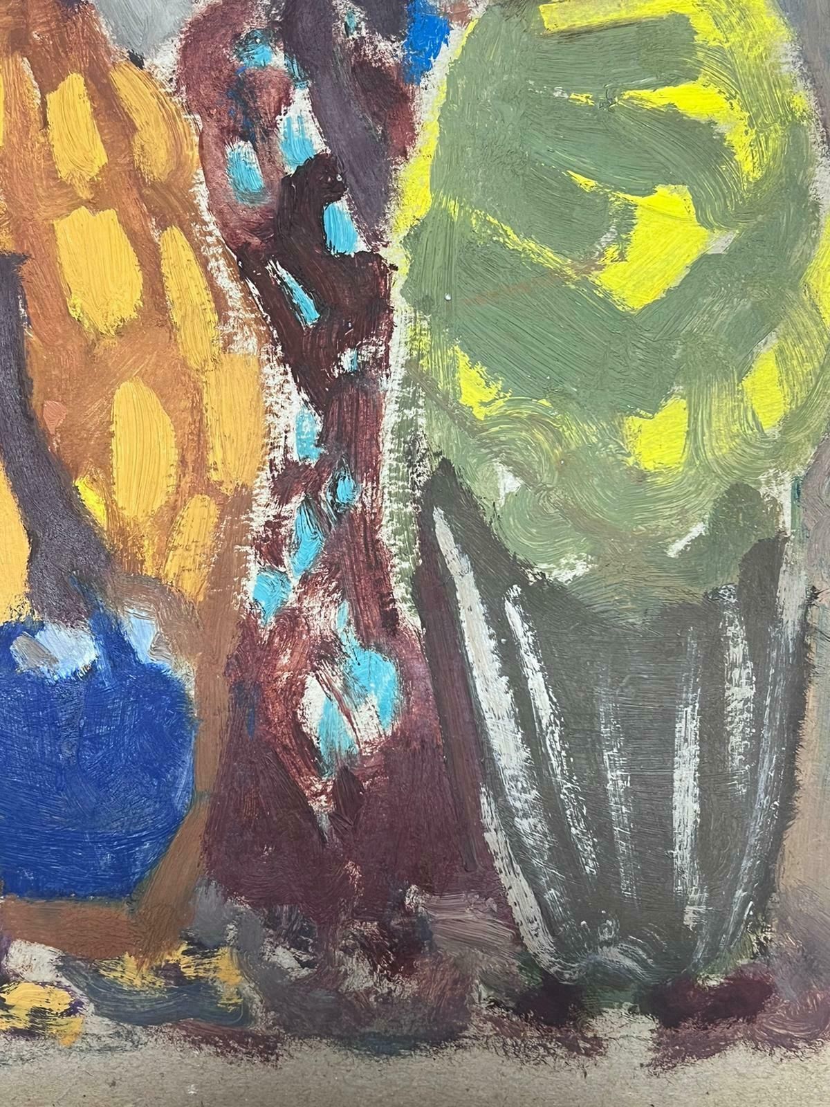 Elisabeth Hahn20th Century German Modernist Oil Painting Three African Figures Standing20th Century photo furniture