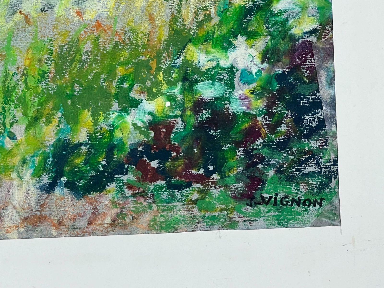 photo furniture Josine Vignon1950s French Post Impressionist Provencal Olive Grove Hill Seascape 1950s