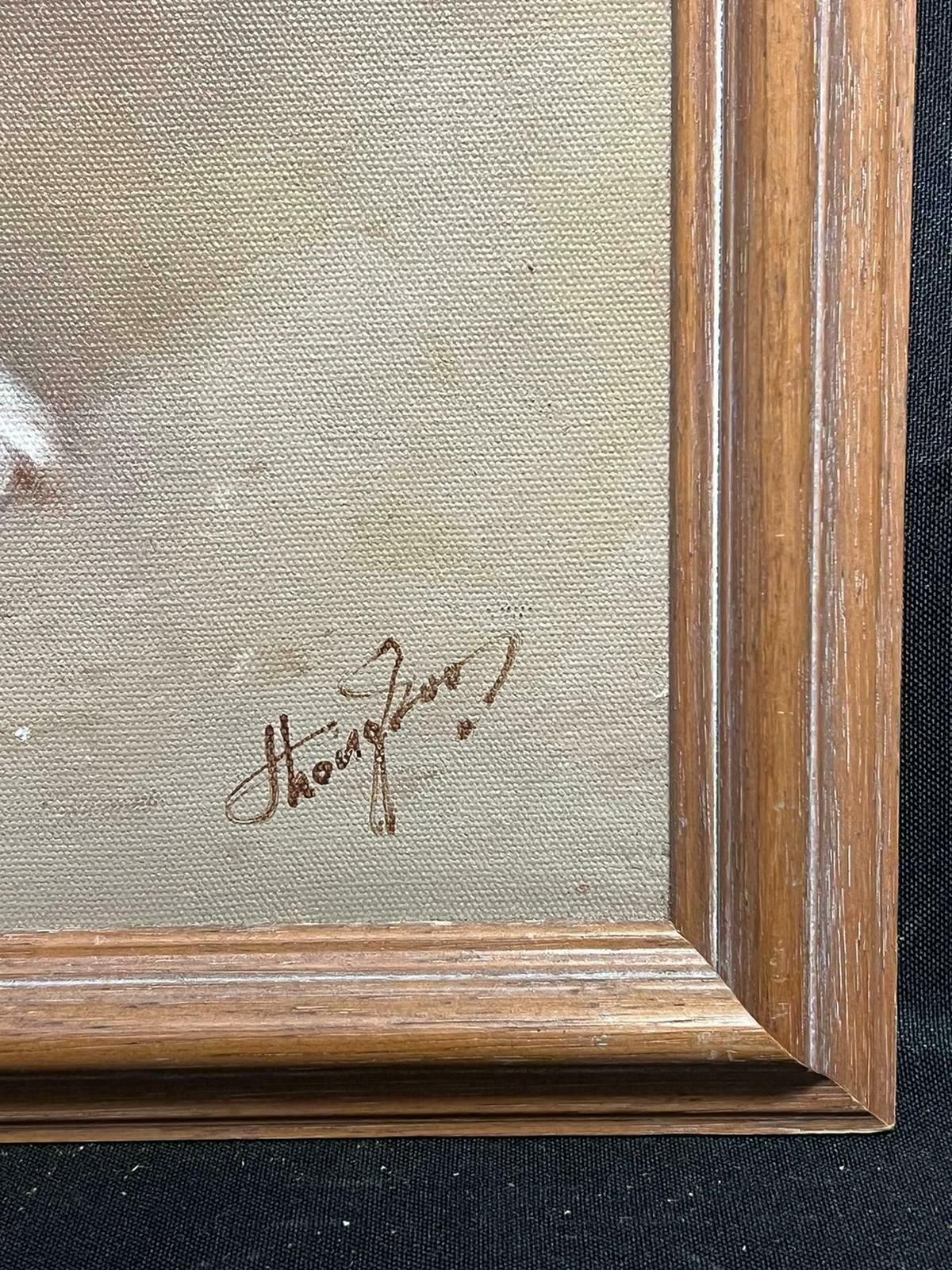English Artistoriginal British Signed Oil Painting Jack Russell Terrier And Companion Dog photo 898.0